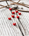 African White Heart Trade Bead Red