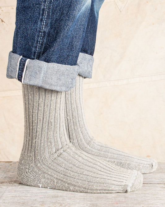 Tender Wool Rib Socks Indian Black Dyed