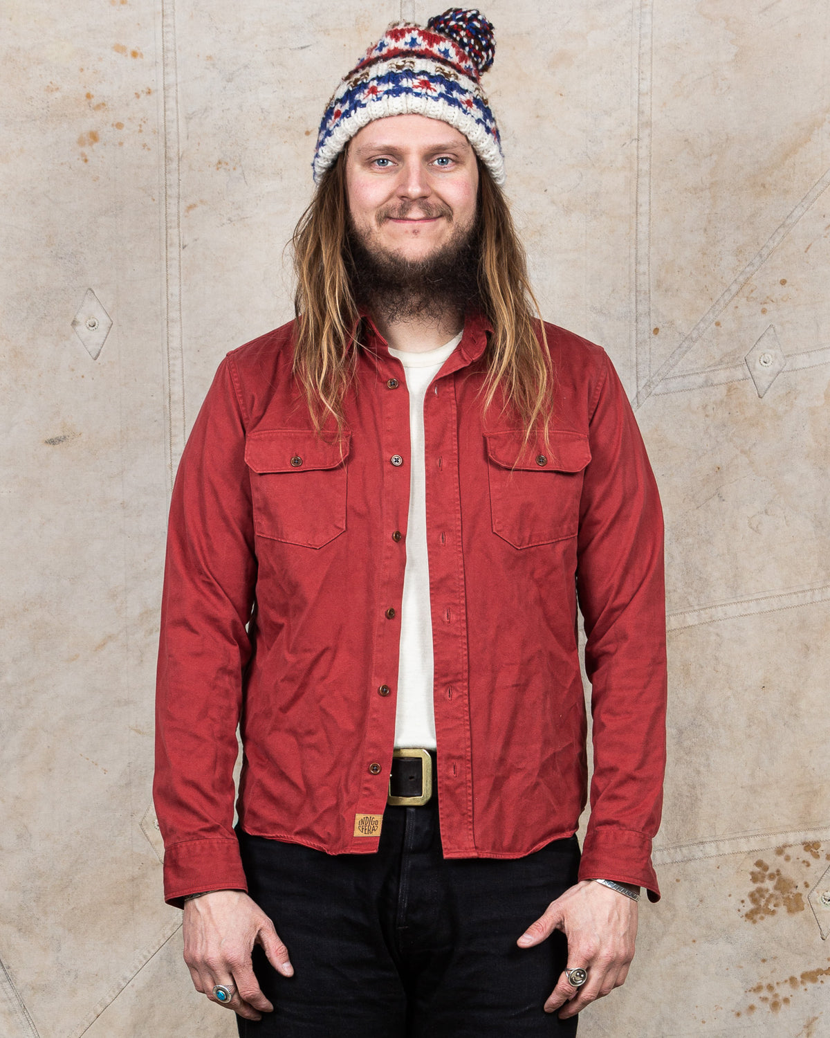 Second Hand Indigofera Alamo Shirt Red Size S