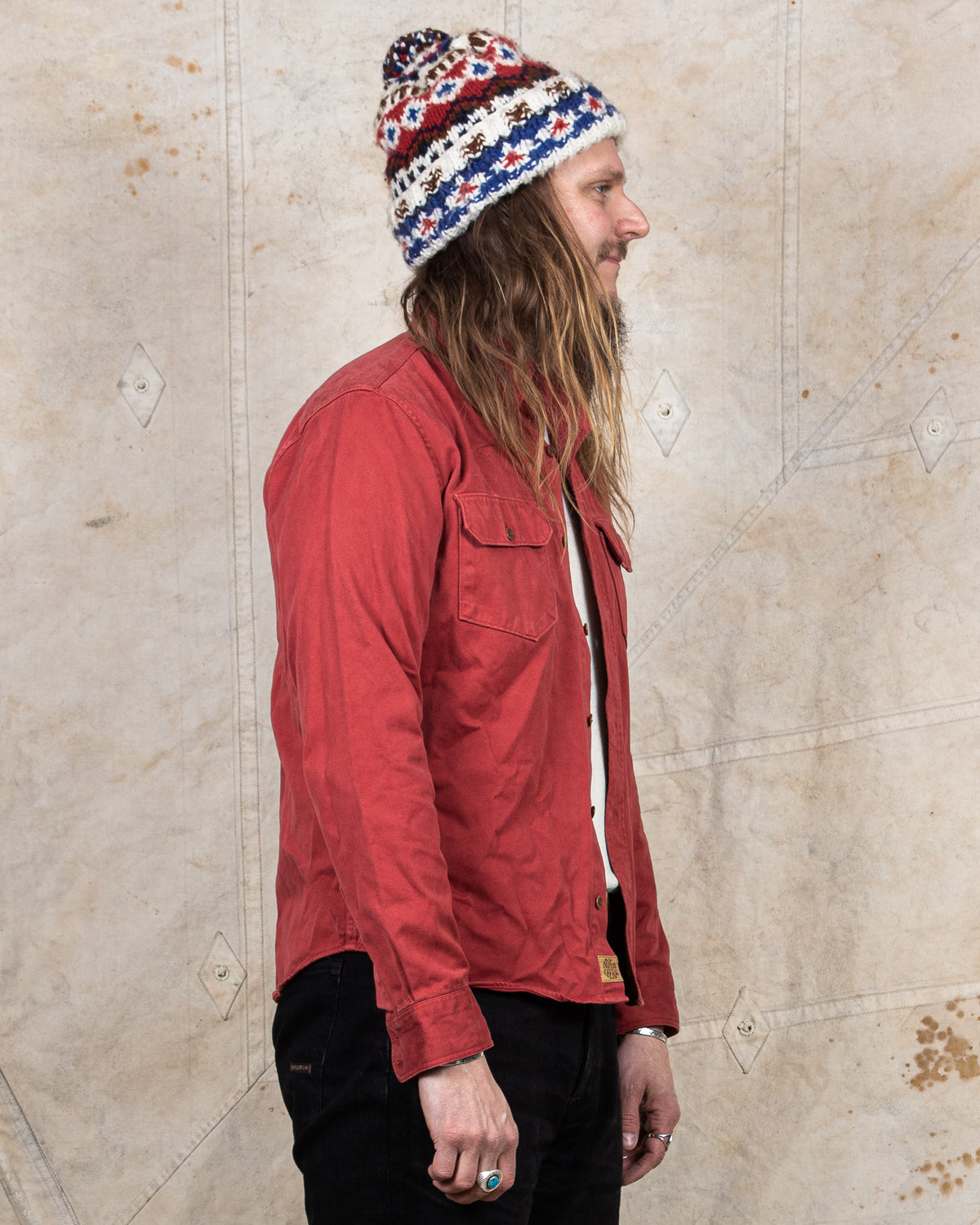 Second Hand Indigofera Alamo Shirt Red Size S
