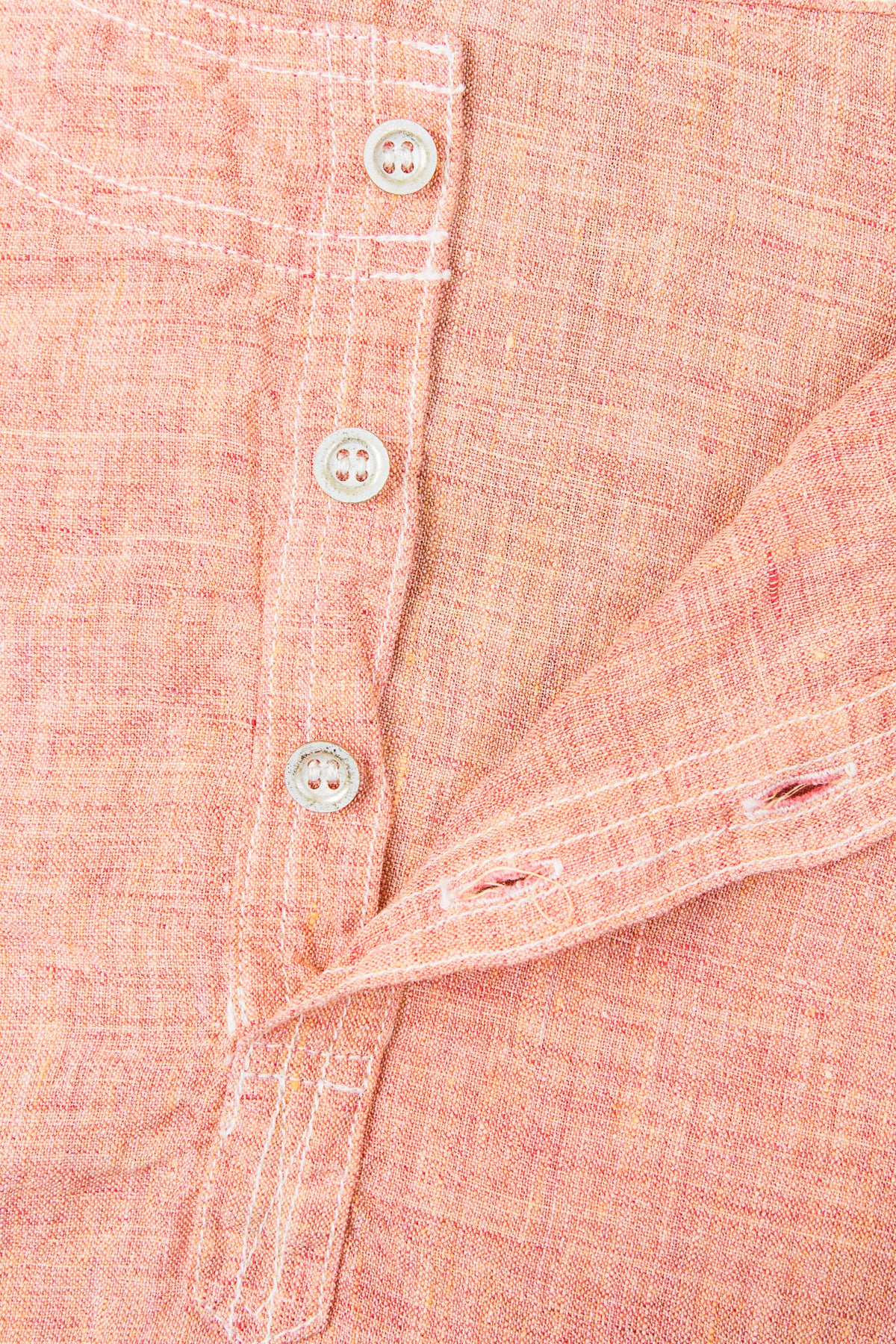 OrSlow Pullover Linen Shirt Orange