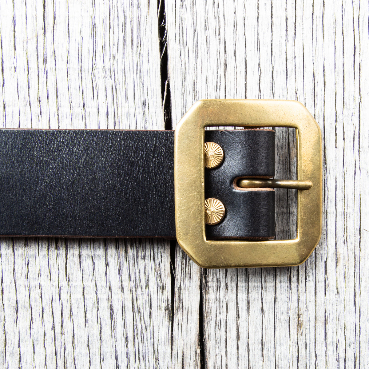 Lone Wolf Leathers Studded Belt Brass Buckle