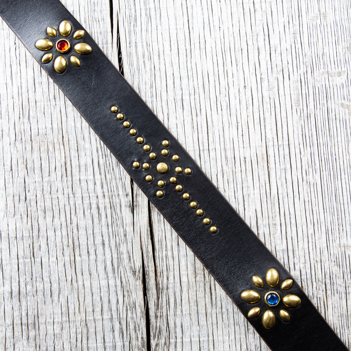Lone Wolf Leathers Studded Belt Brass Buckle