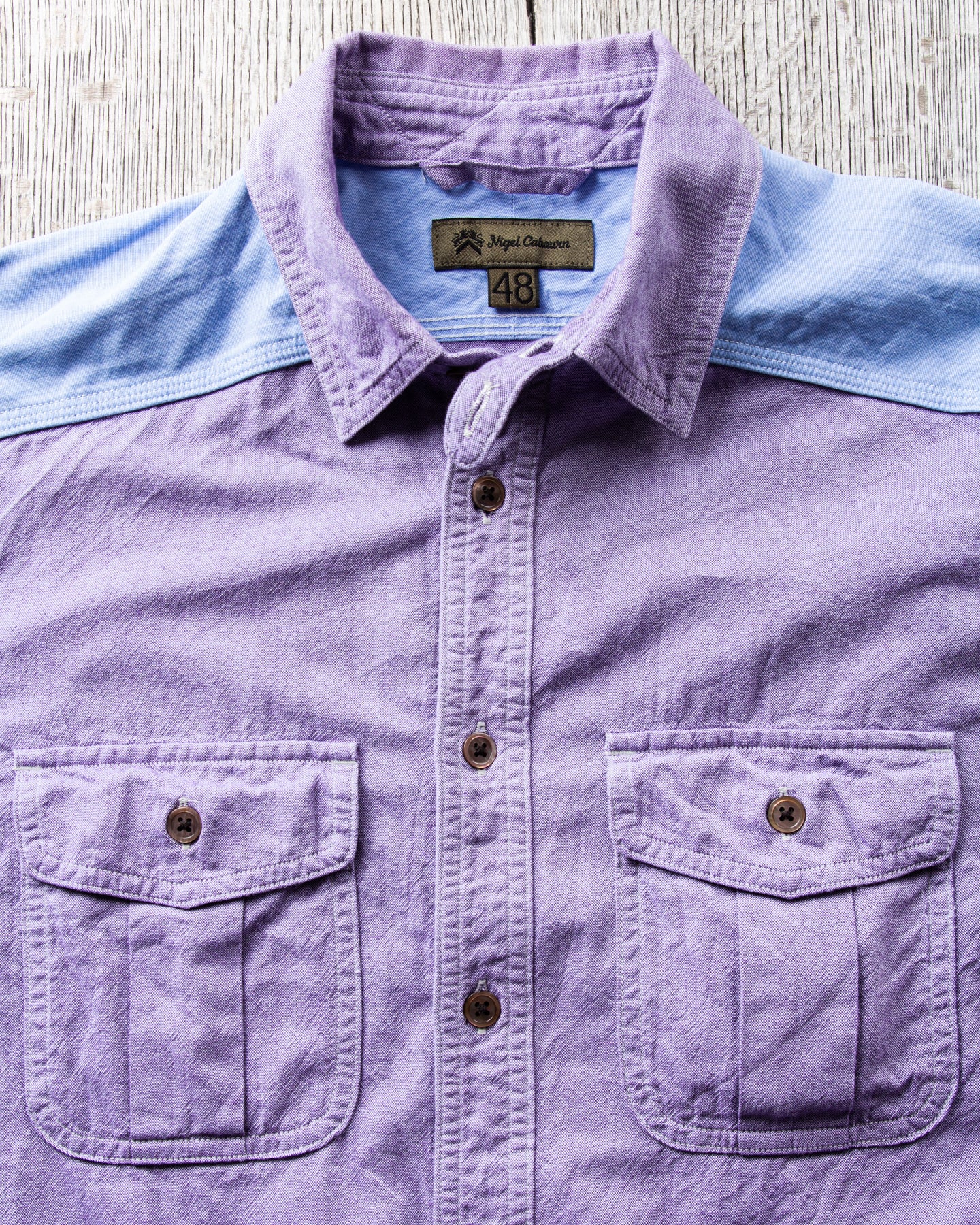 Second Hand Nigel Cabourn British Officers Cotton Shirt Two Tone