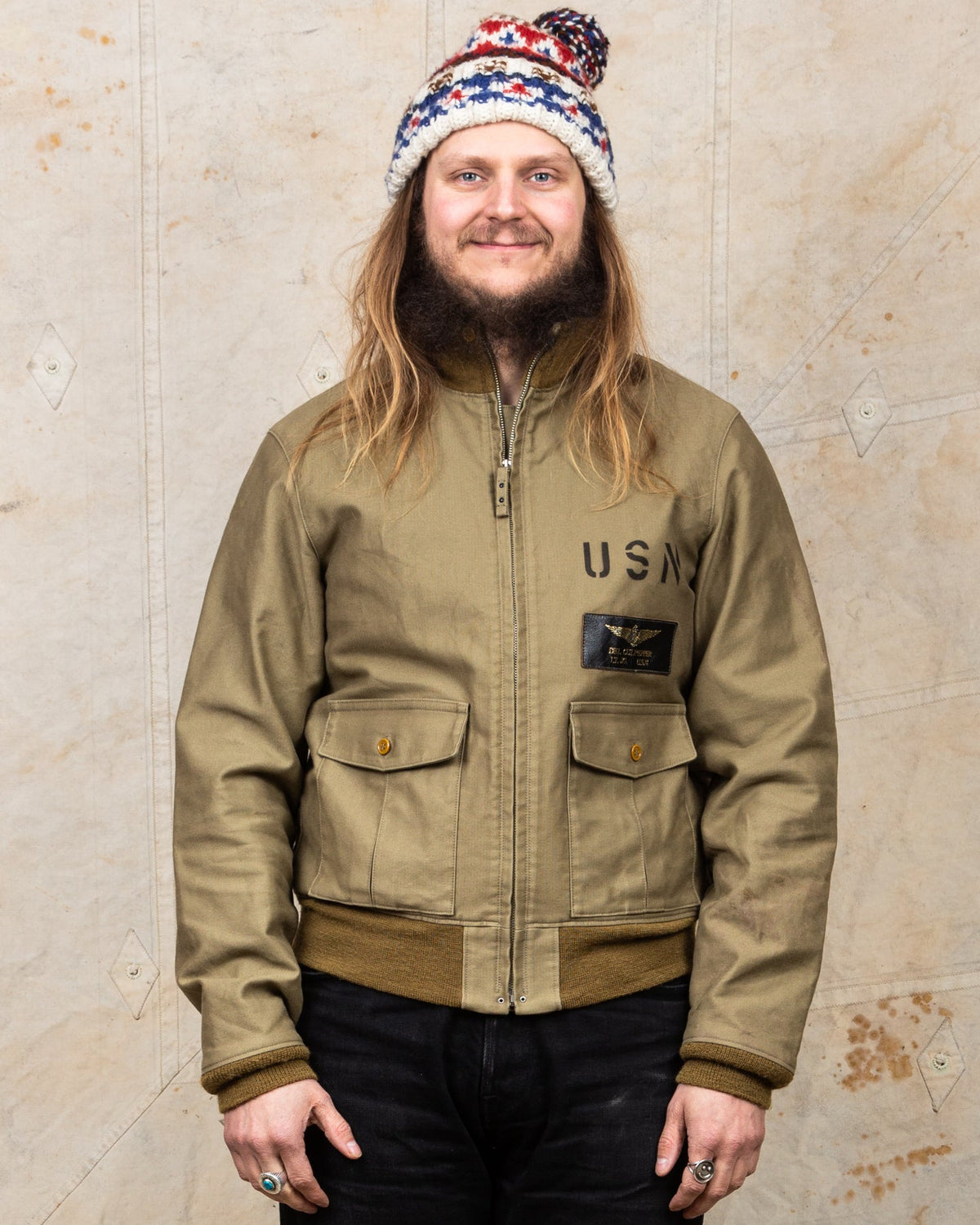 Second hand Real McCoy's Style 37J1B A. Zielinski Co. Flight Jacket Khaki Size 46