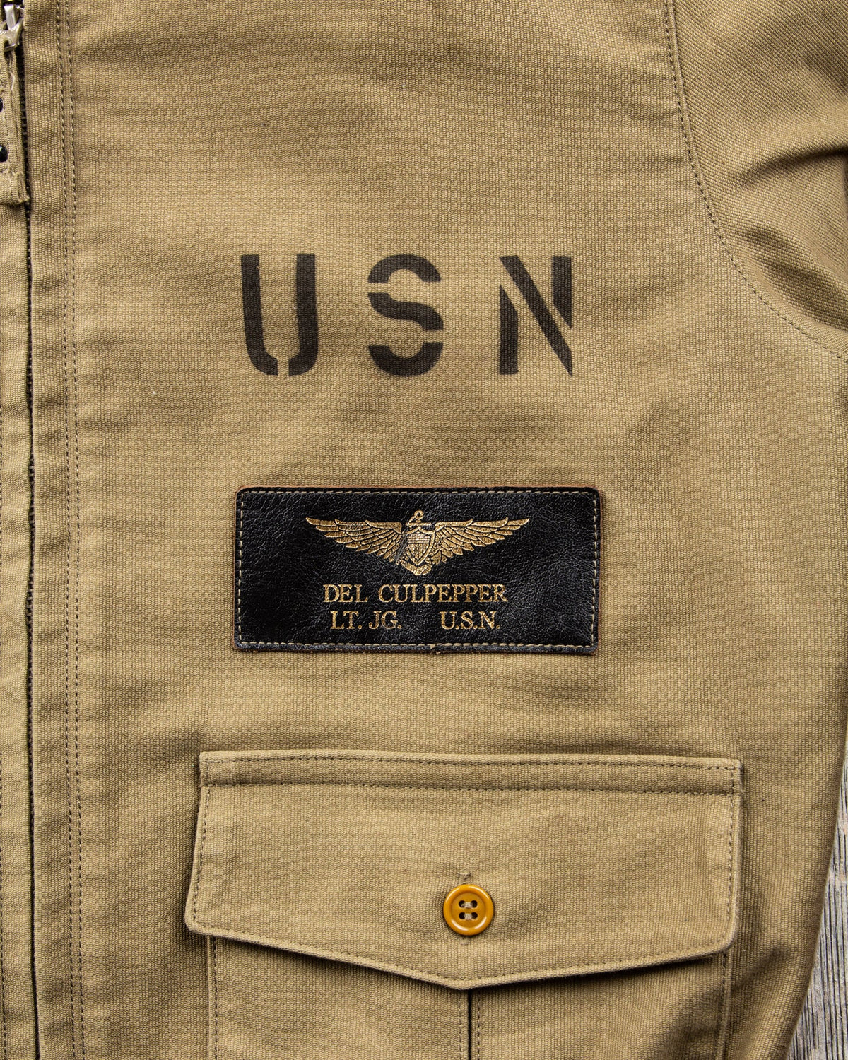 Second hand Real McCoy's Style 37J1B A. Zielinski Co. Flight Jacket Khaki Size 46