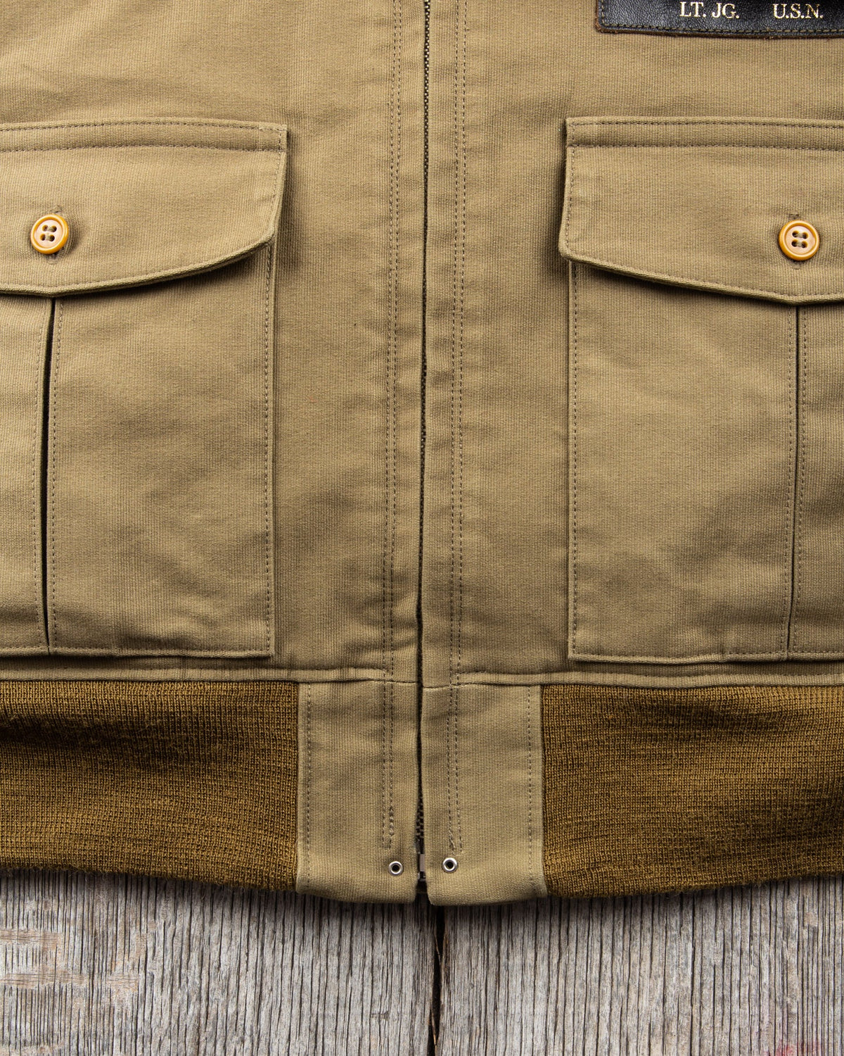 Second hand Real McCoy's Style 37J1B A. Zielinski Co. Flight Jacket Khaki Size 46