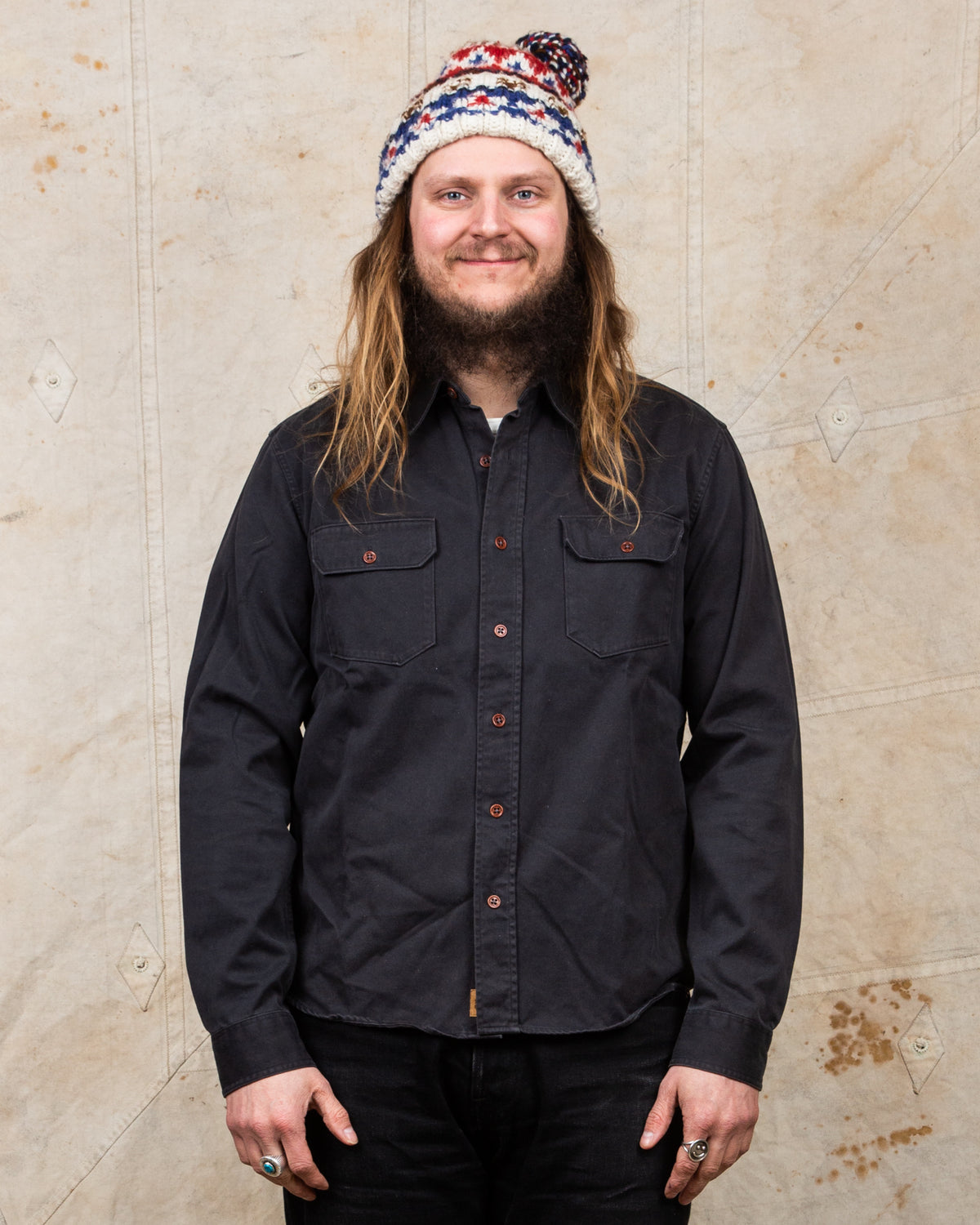 Second Hand Indigofera Alamo Shirt Grey Black Size M