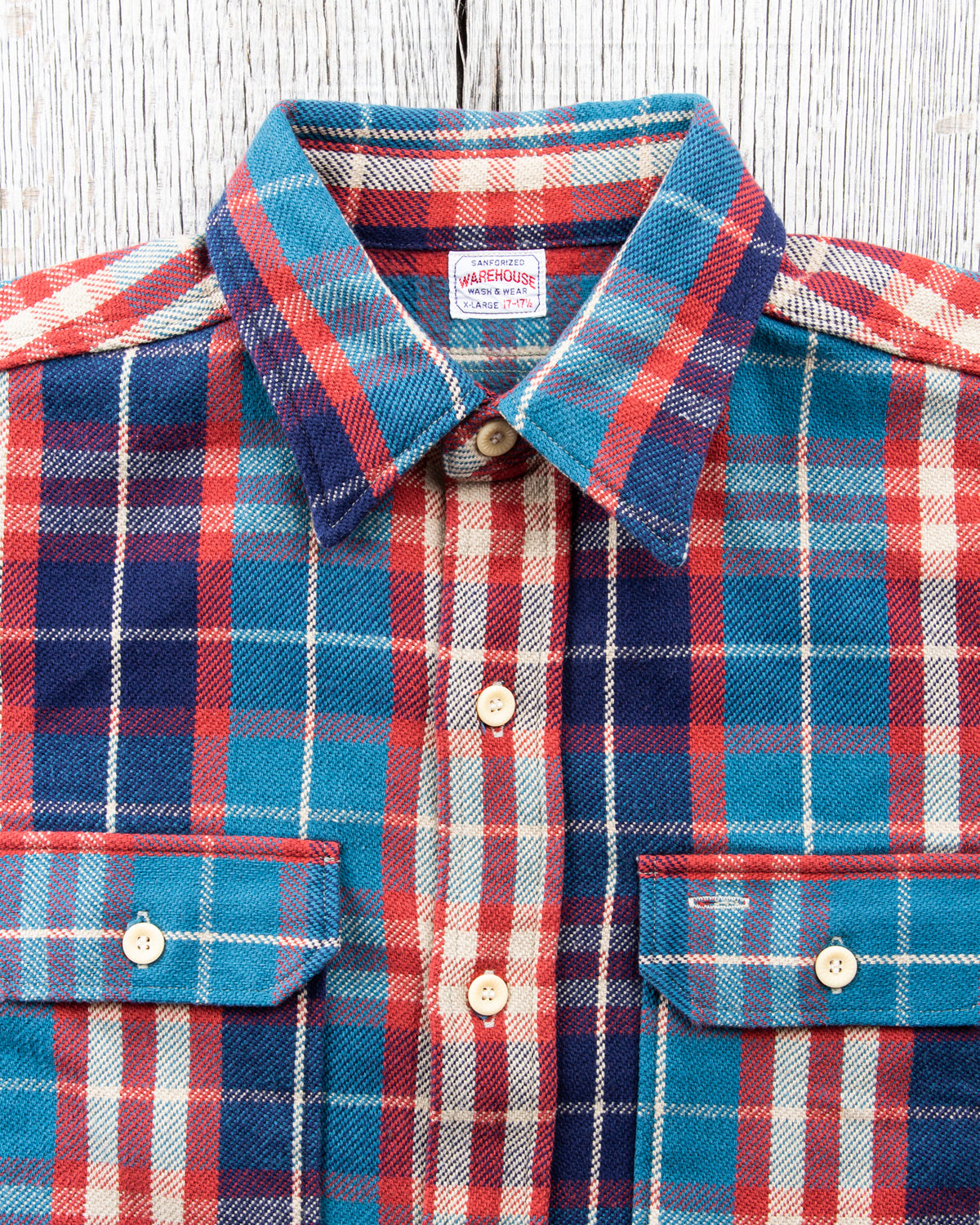 Warehouse & Co Lot 3104 Heavy Flannel Shirt Blue