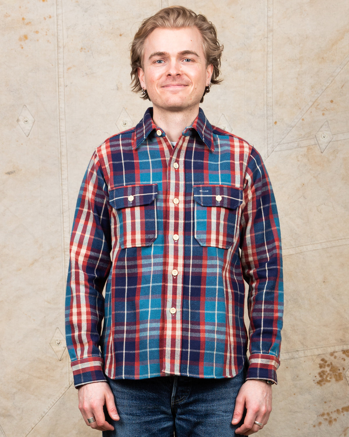 Warehouse & Co Lot 3104 Heavy Flannel Shirt Blue
