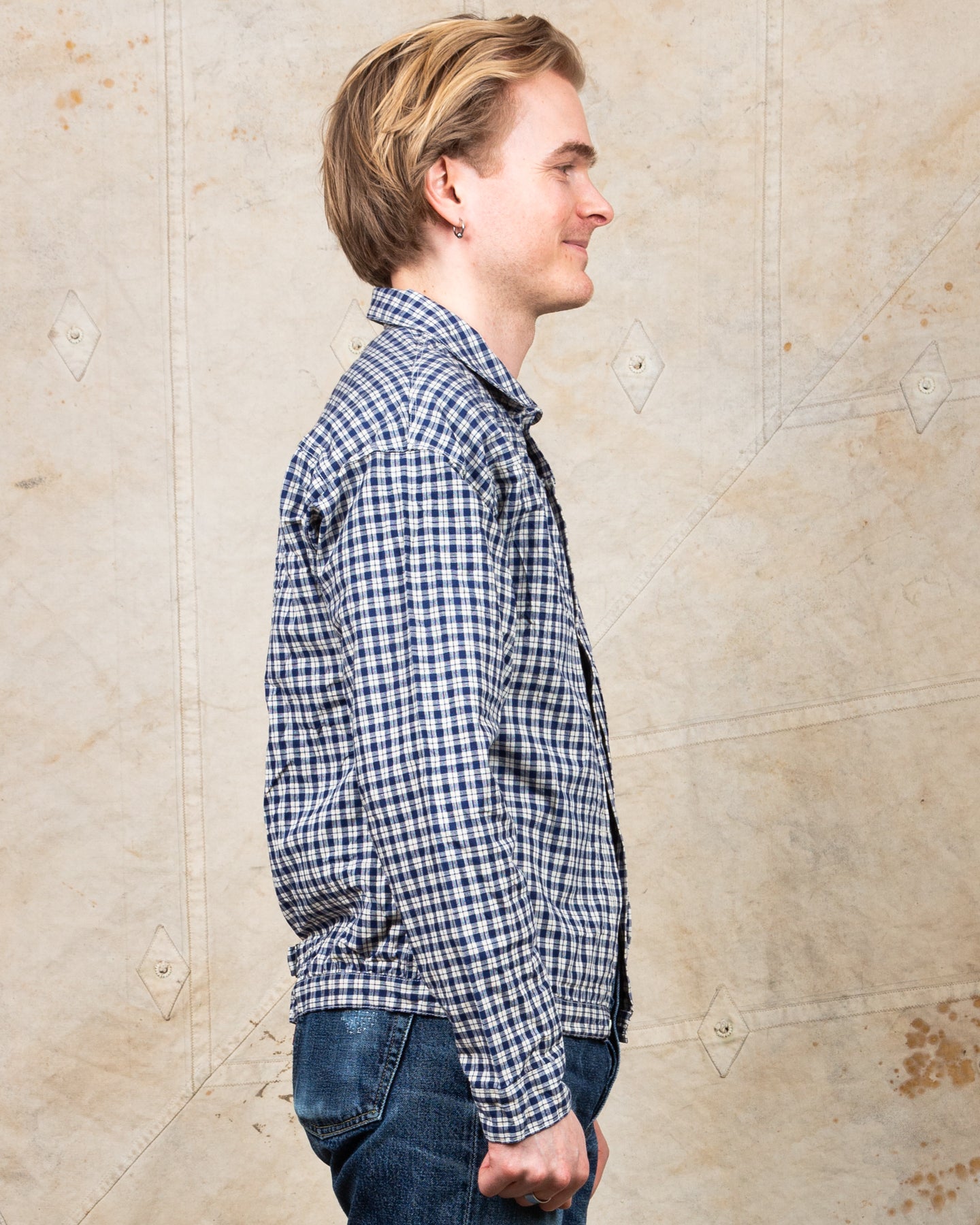 Warehouse & Co Lot 2166 Indigo Check Round Collar Jacket – Second