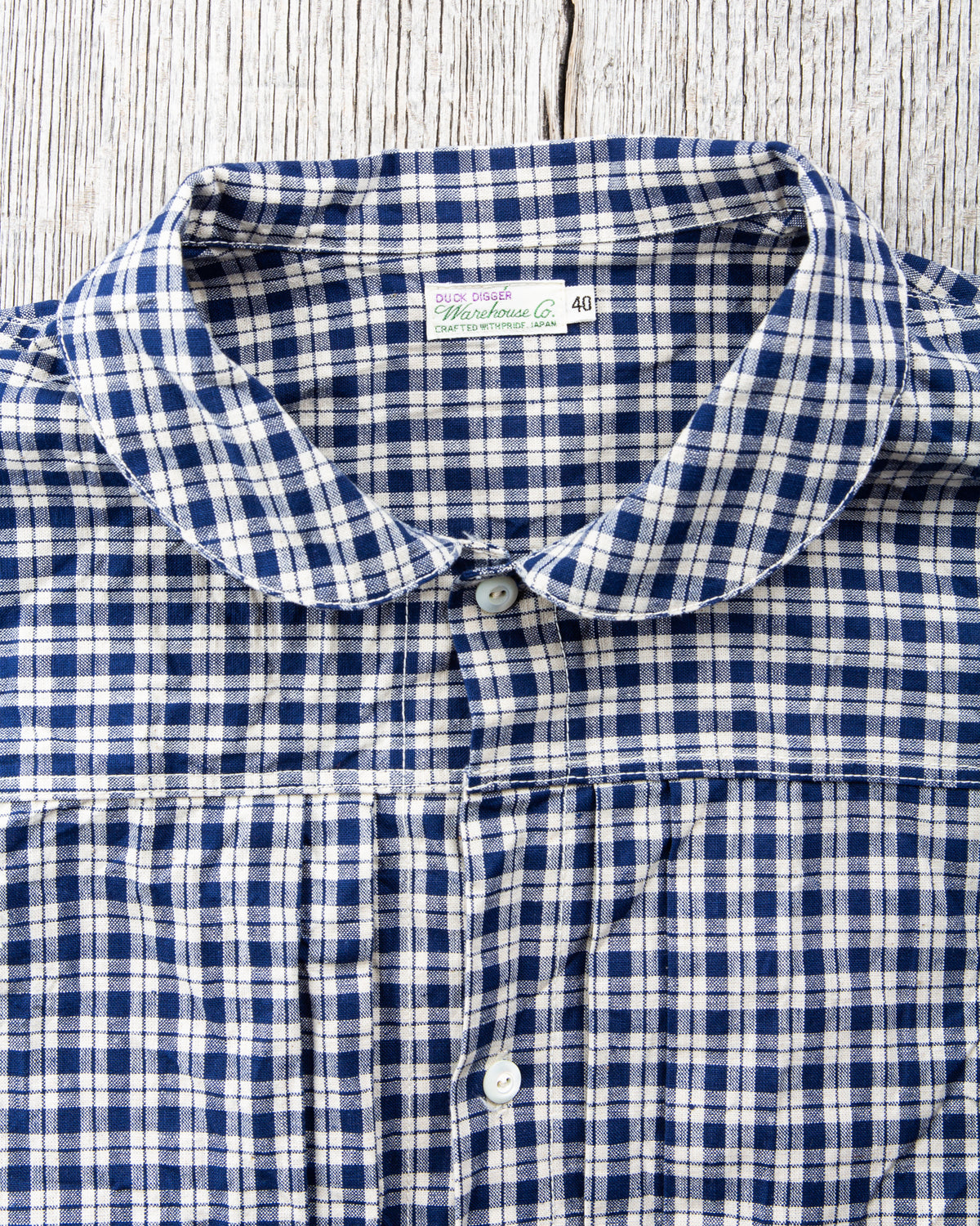 Warehouse & Co Lot 2166 Indigo Check Round Collar Jacket