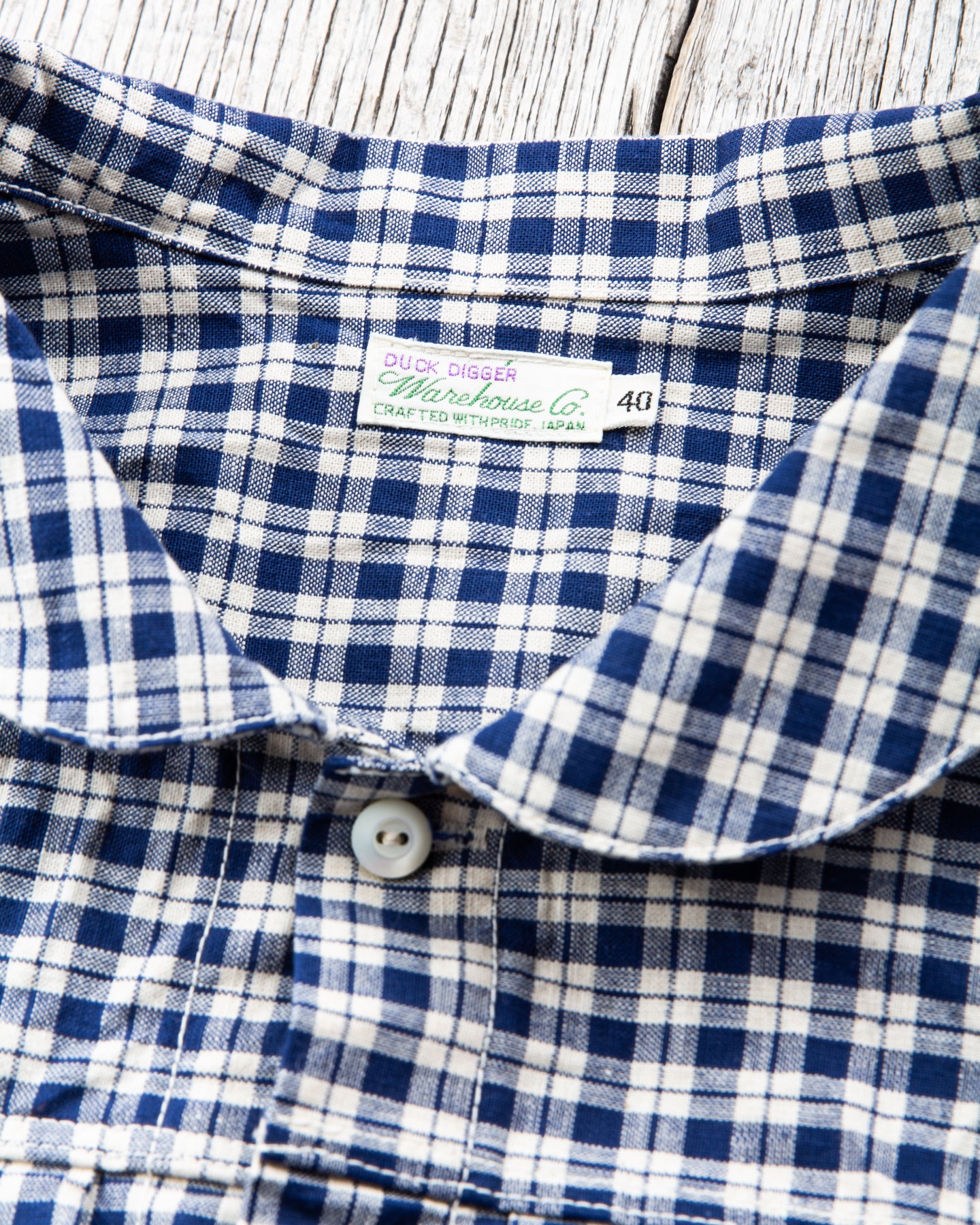 Warehouse & Co Lot 2166 Indigo Check Round Collar Jacket – Second