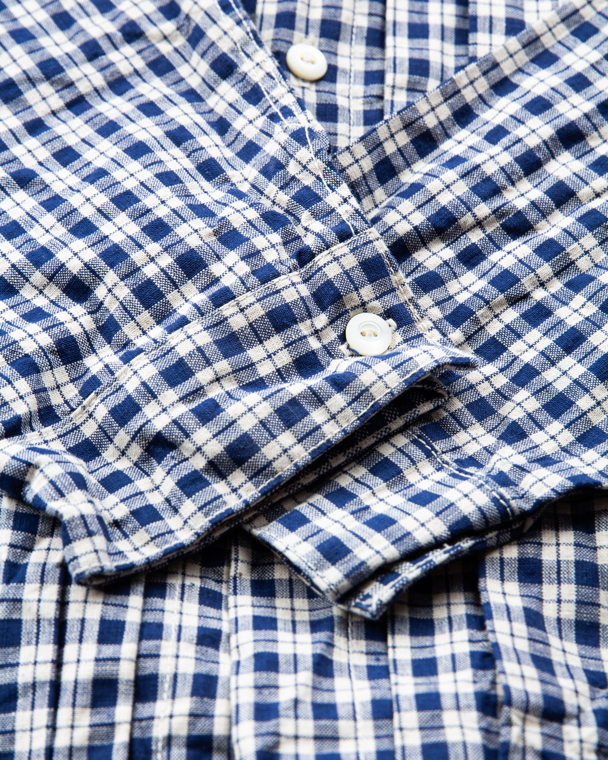 Warehouse & Co Lot 2166 Indigo Check Round Collar Jacket