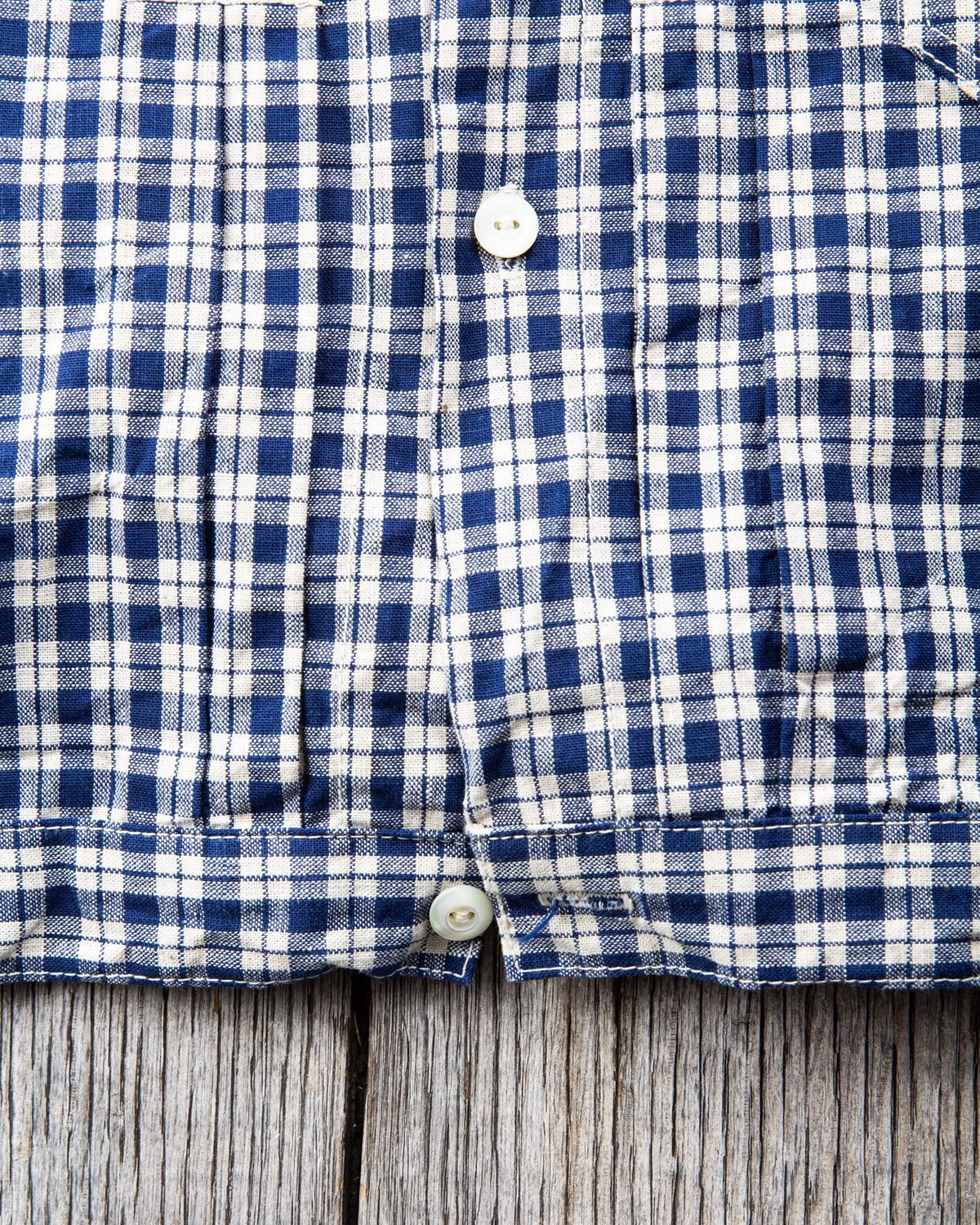 Warehouse & Co Lot 2166 Indigo Check Round Collar Jacket