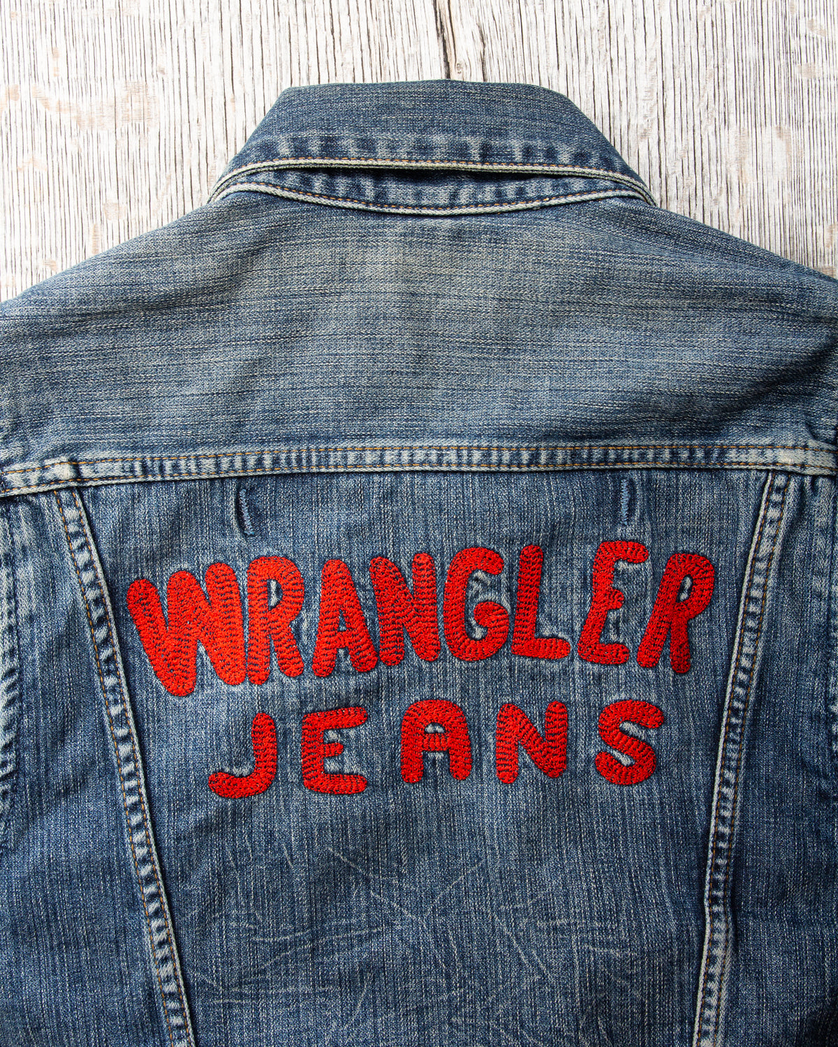 Second Hand Wrangler Embroidered Denim Jacket