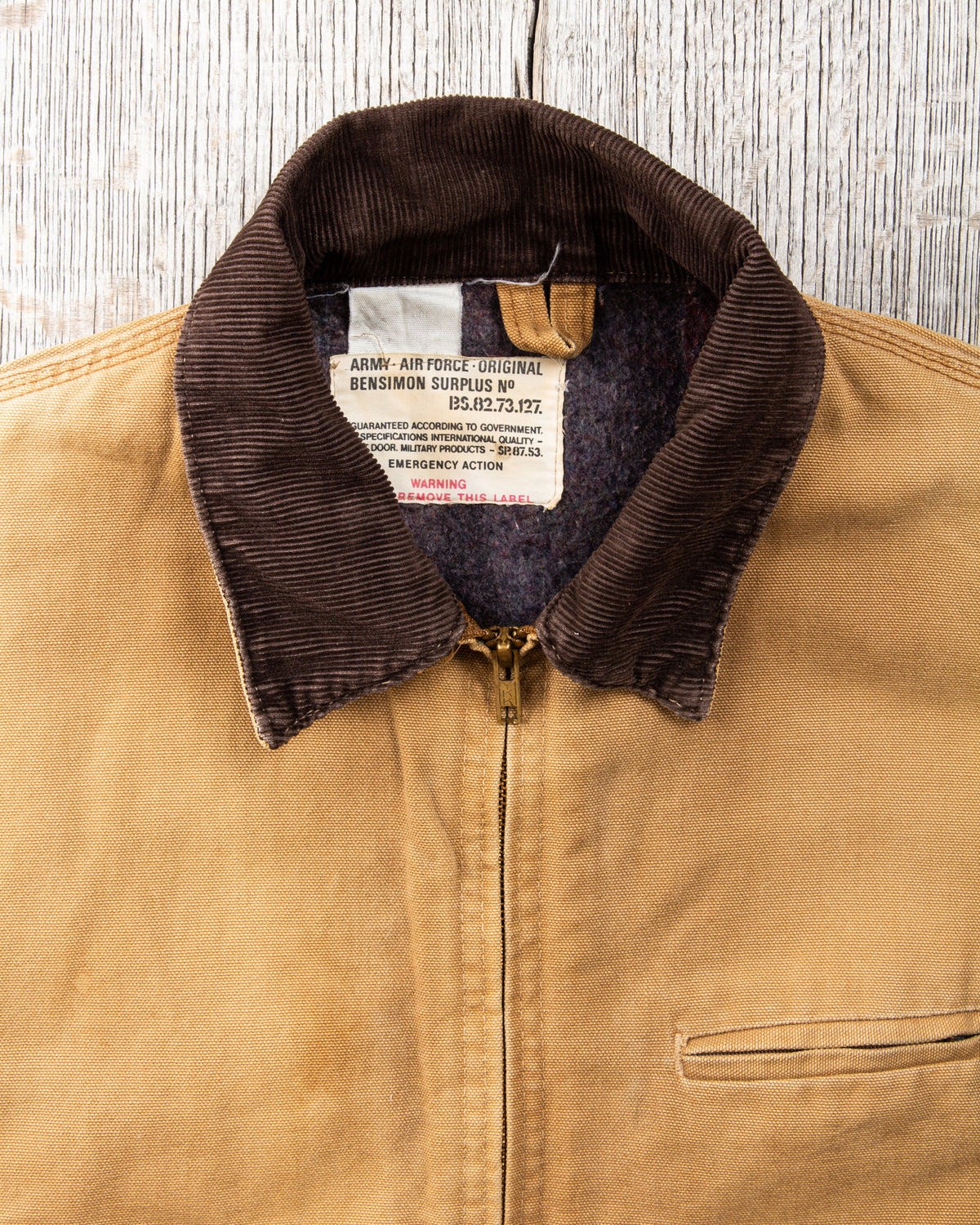 Second hand Bensimon Surplus Blanket Lined Brown Duck Work Jacket