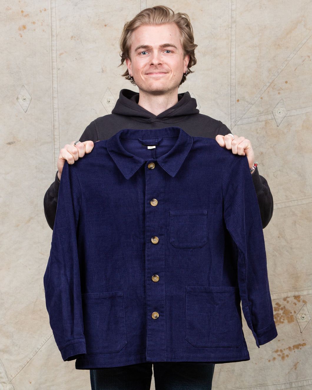 Second hand Workware Hong Kong Corduroy Unisex Jacket Navy Size S