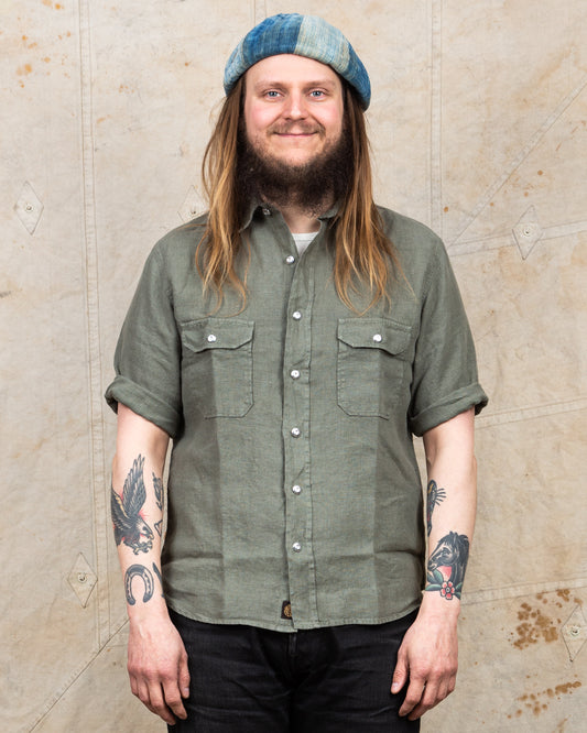 Indigofera Delray Shirt Linen Canvas M*A*S*H Green
