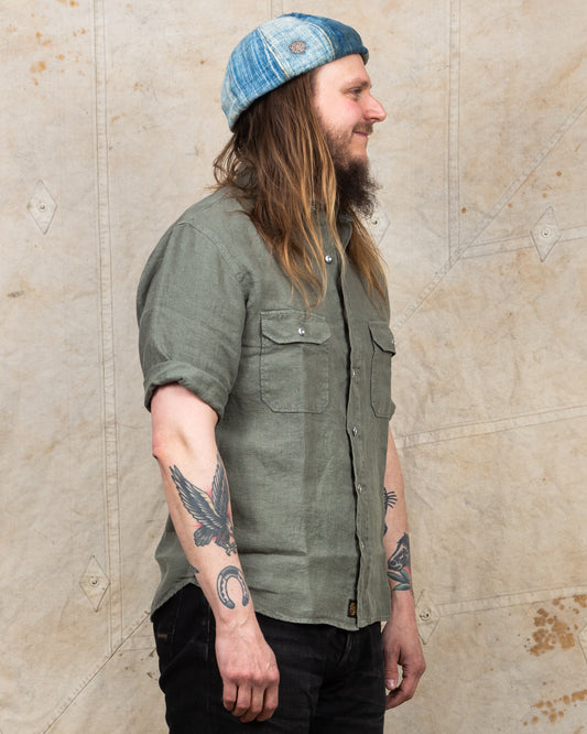 Indigofera Delray Shirt Linen Canvas M*A*S*H Green