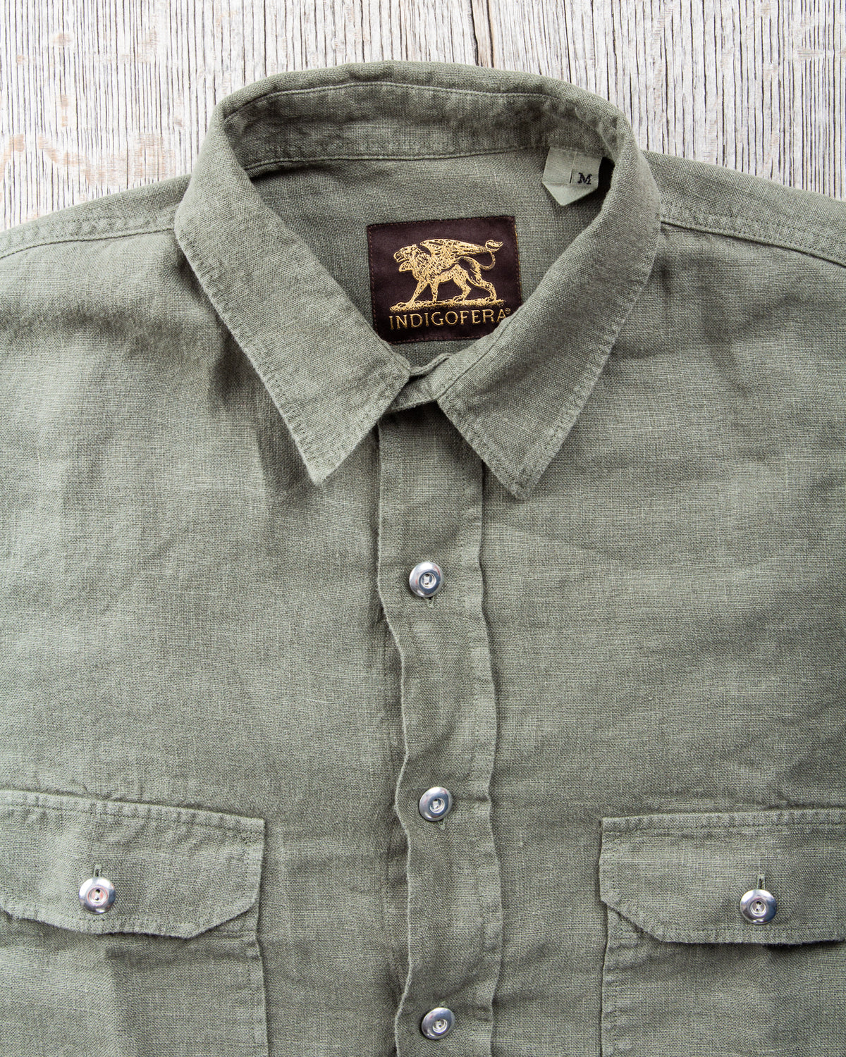 Indigofera Delray Shirt Linen Canvas M*A*S*H Green