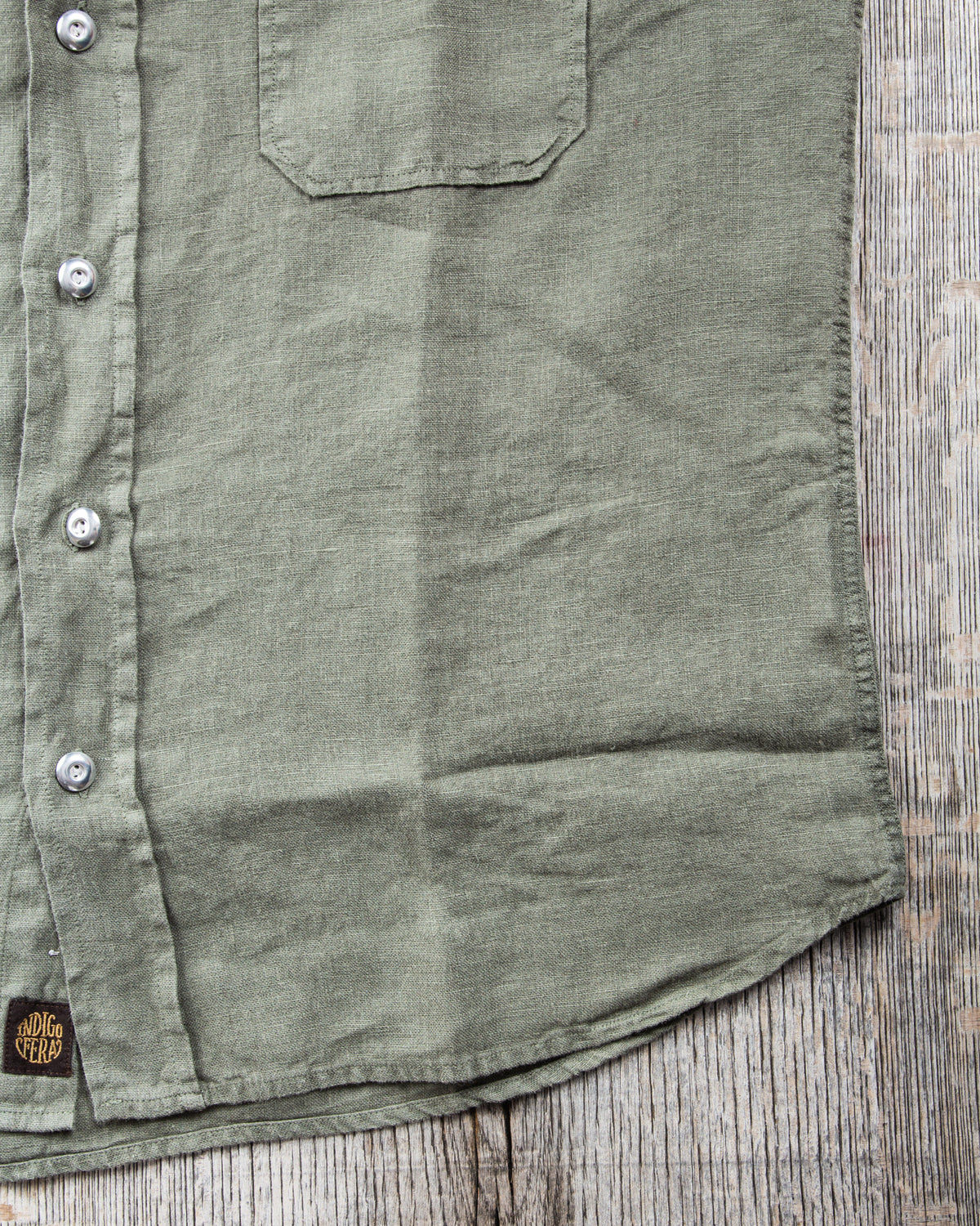 Indigofera Delray Shirt Linen Canvas M*A*S*H Green