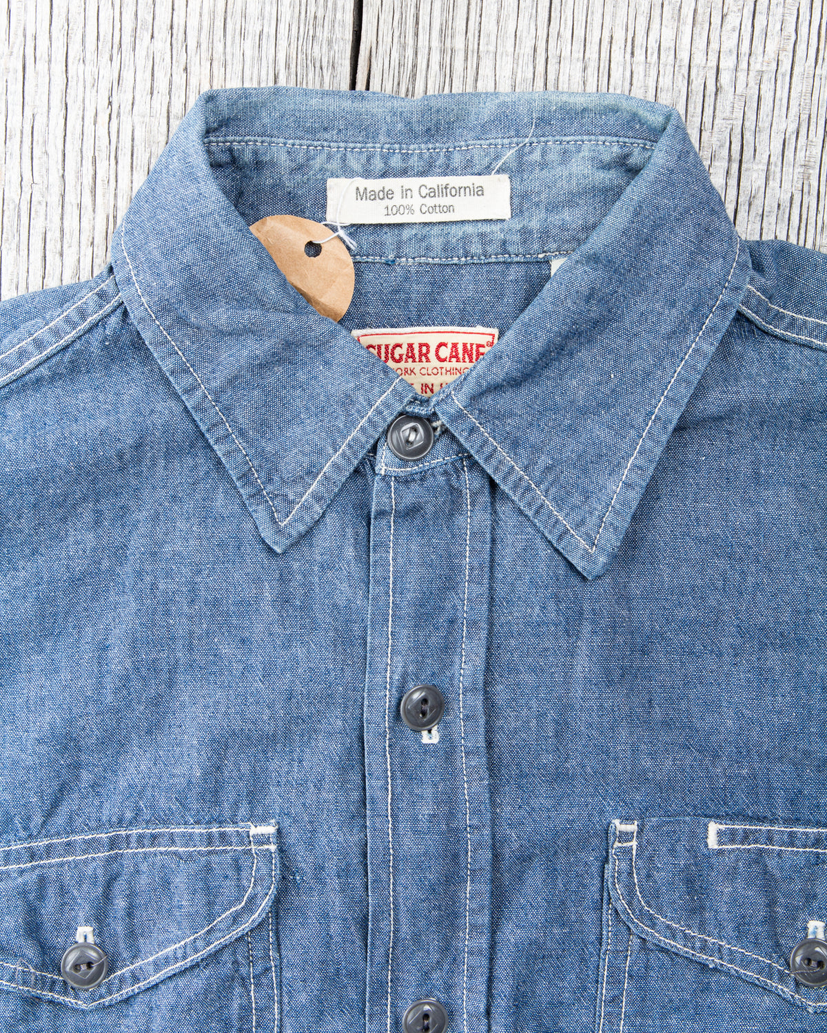 Second Hand Sugar Cane Co. Blue Chambray Work Shirt Size Small