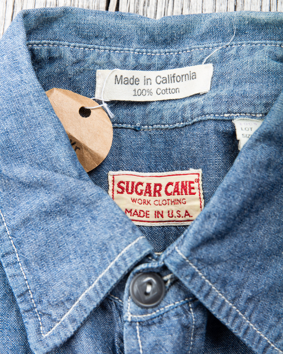 Second Hand Sugar Cane Co. Blue Chambray Work Shirt Size Small