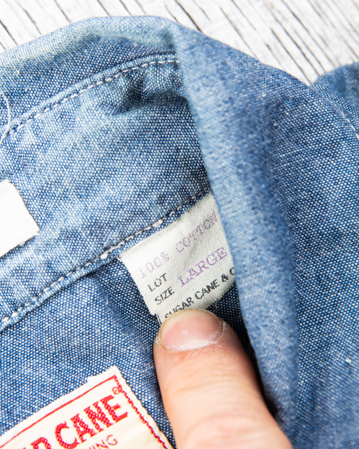 Second Hand Sugar Cane Co. Blue Chambray Work Shirt Size Small
