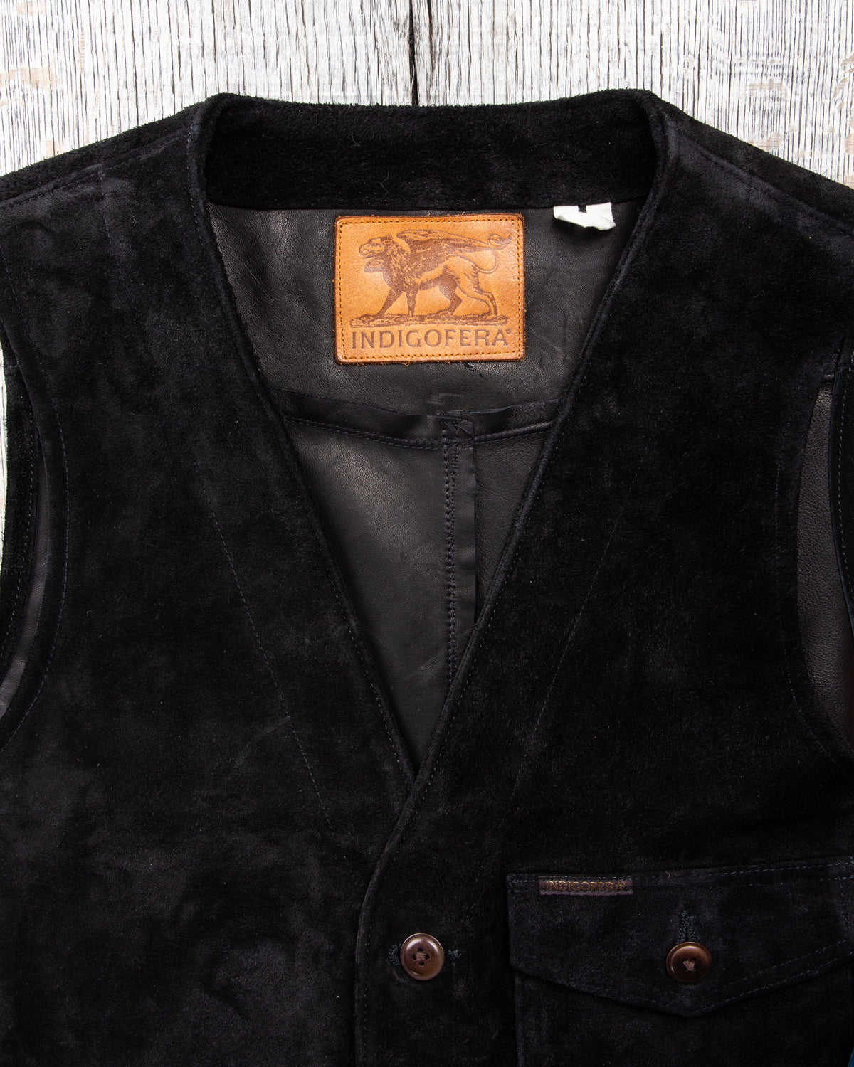 Second Hand Indigofera Harrison Leather Vest Black Size L