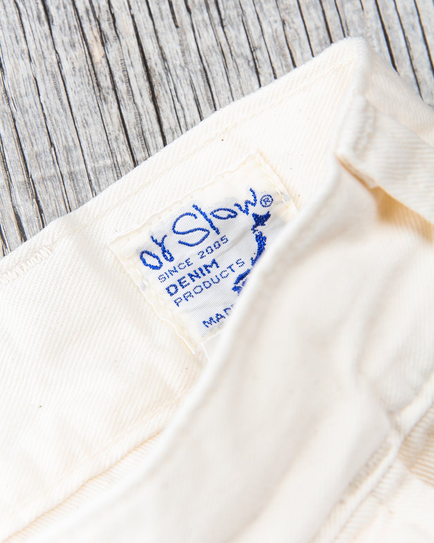 OrSlow Two Tuck Kinari Denim Wide Pants Ecru