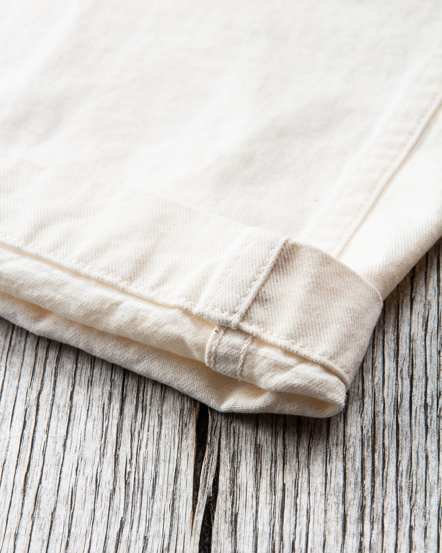 OrSlow Two Tuck Kinari Denim Wide Pants Ecru