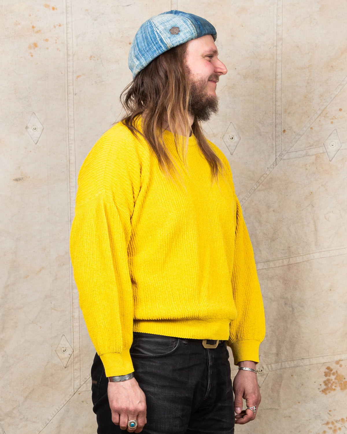 Tender Type 741 Rib Shoulder Pullover Turmeric Dyed