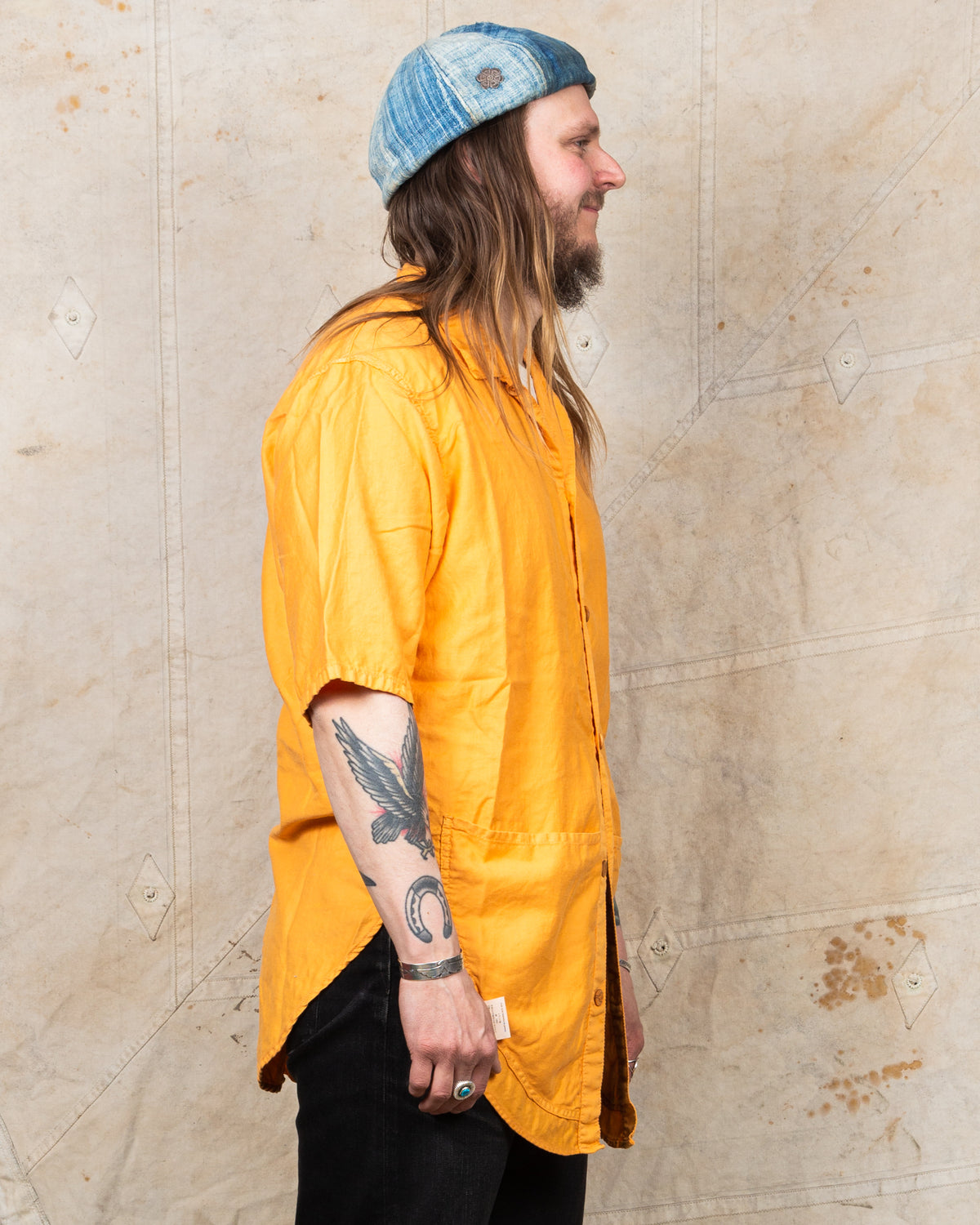 Tender Type 443 Short Sleeve Compass Pocket Shirt Annatto Dyed