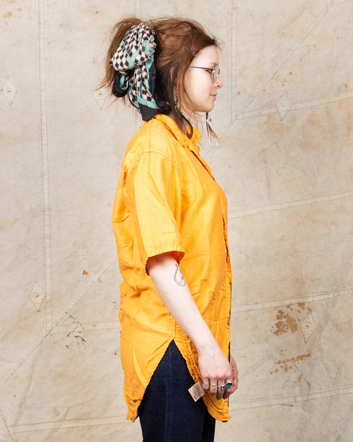 Tender Type 443 Short Sleeve Compass Pocket Shirt Annatto Dyed