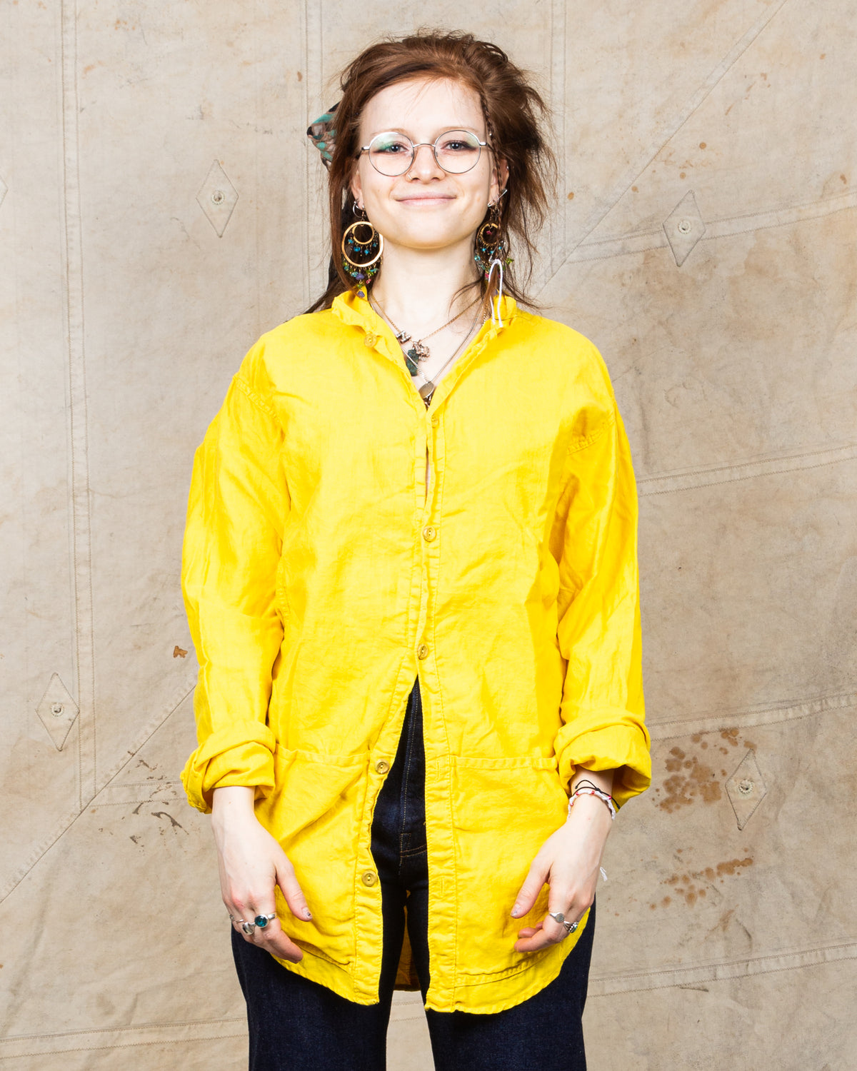 Tender Type 441 Compass Pocket Shirt Turmeric Dyed
