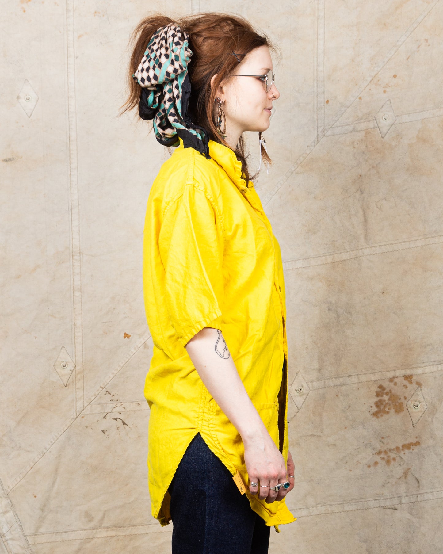 Tender Type 443 Short Sleeve Compass Pocket Shirt Turmeric Dyed