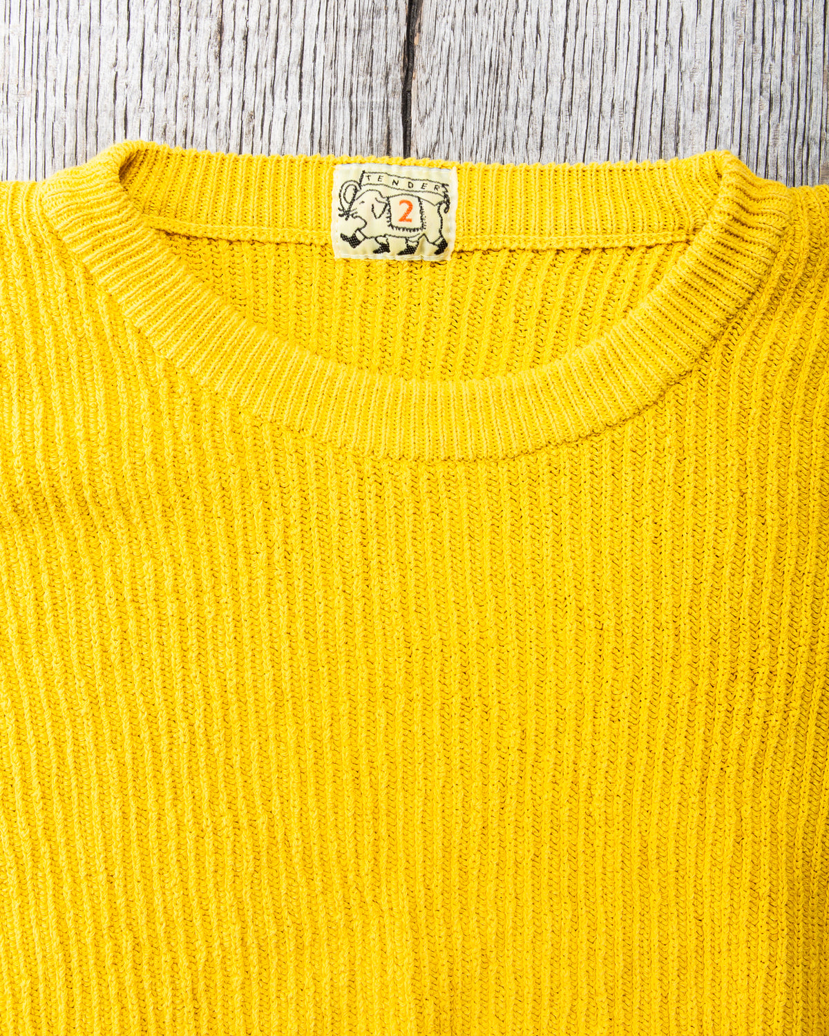 Tender Type 741 Rib Shoulder Pullover Turmeric Dyed