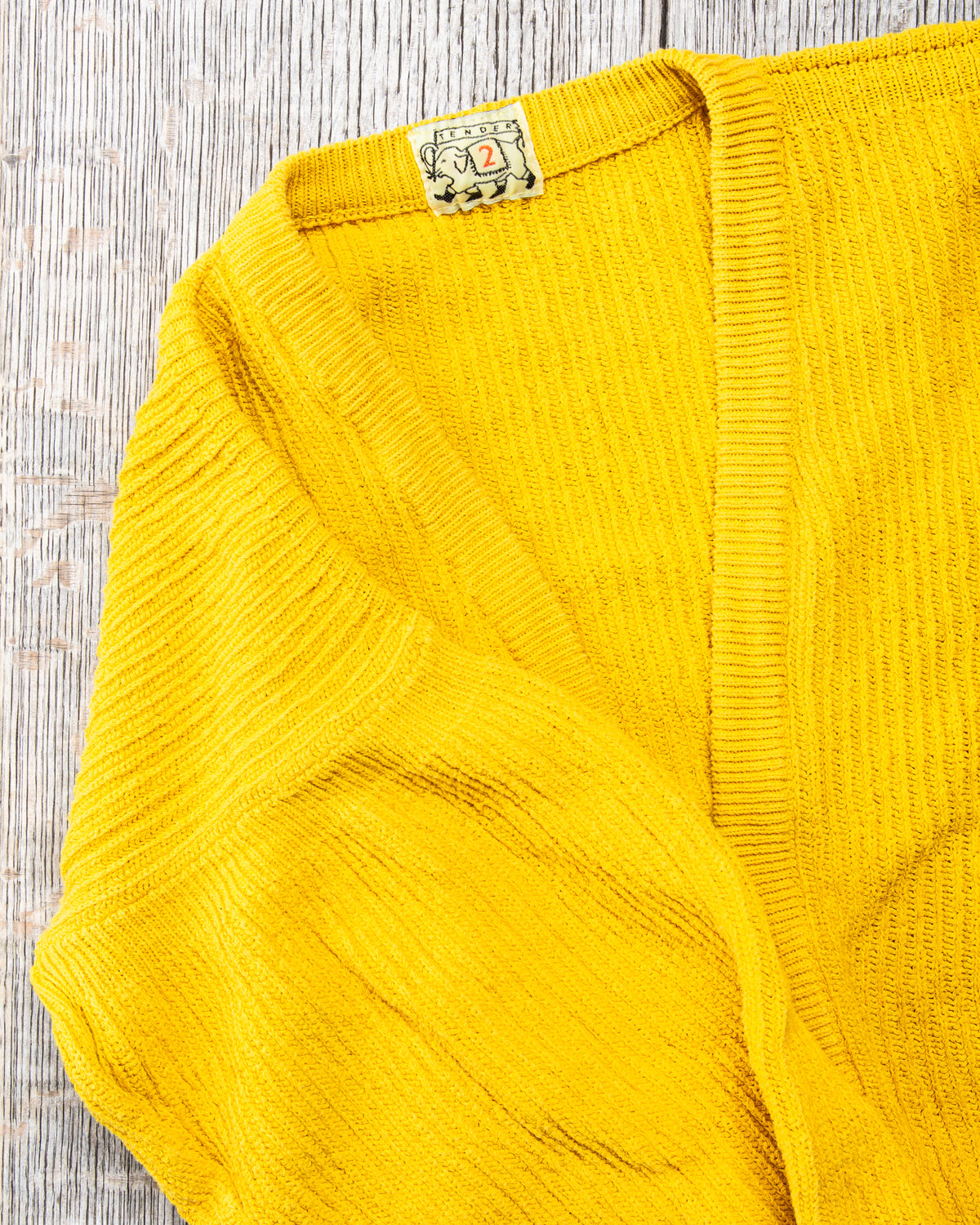 Tender Type 740 Bucket Pocket Rib Shoulder Cardigan Turmeric Dyed