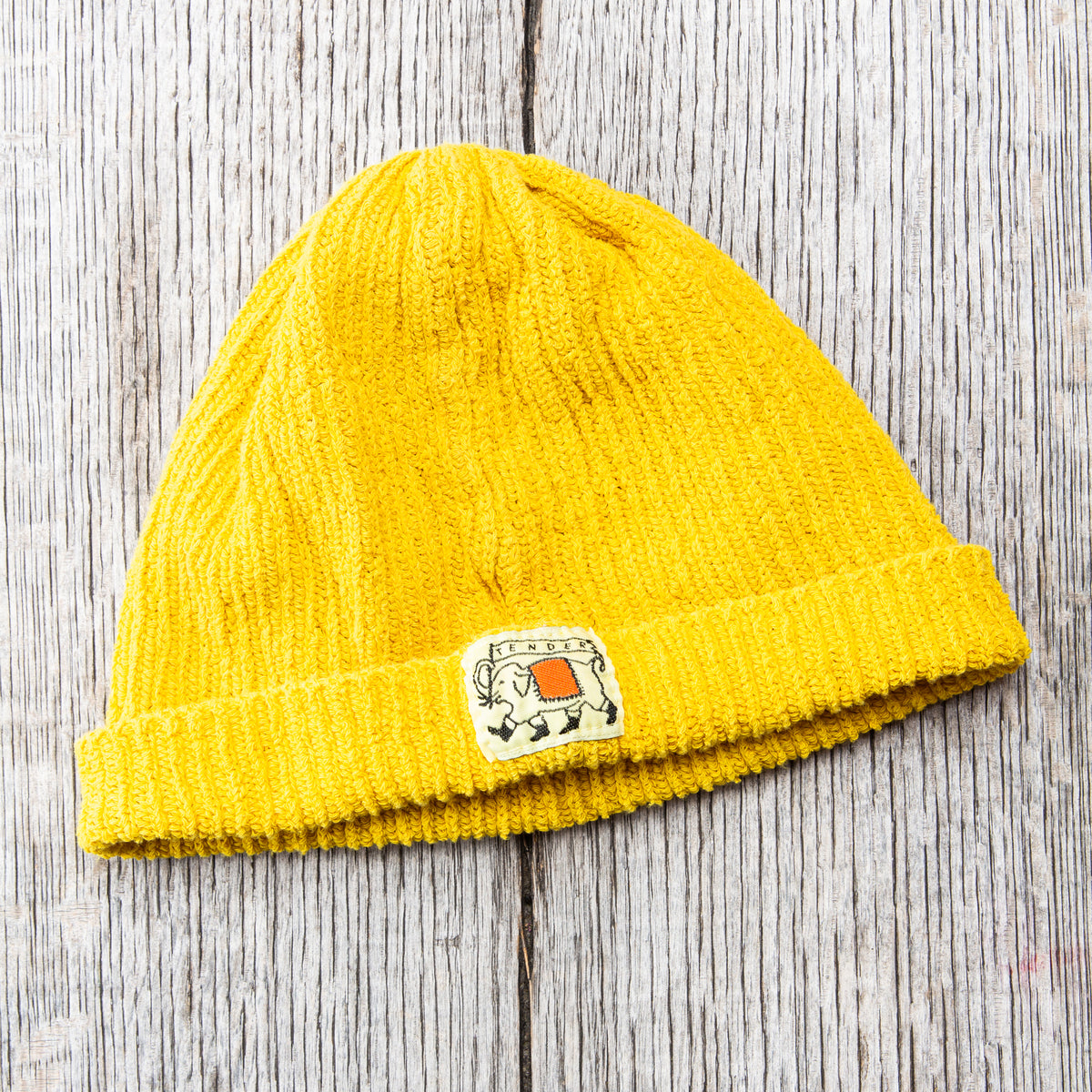 Tender Type 827 Drawn Knitted Hat Turmeric Dyed