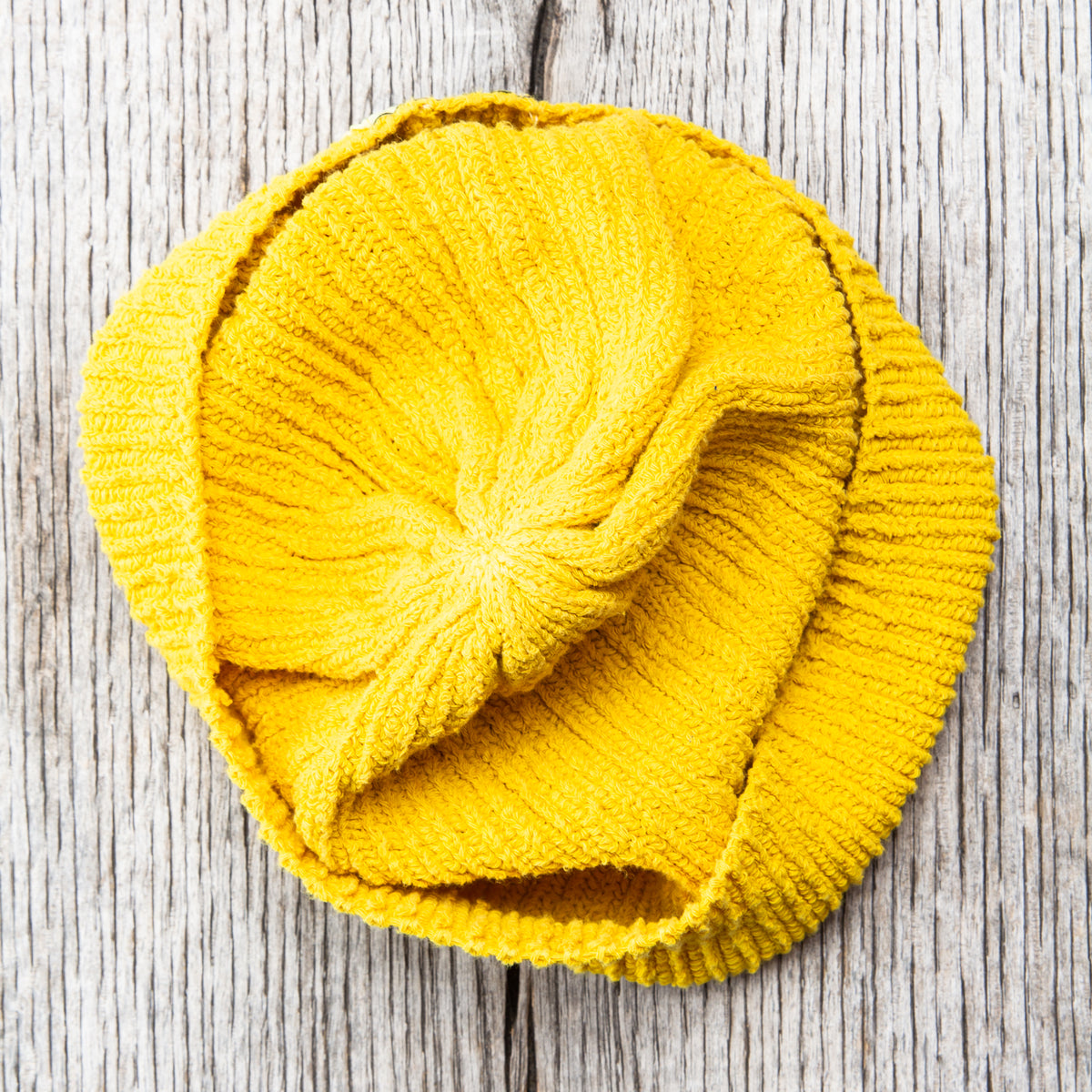 Tender Type 827 Drawn Knitted Hat Turmeric Dyed