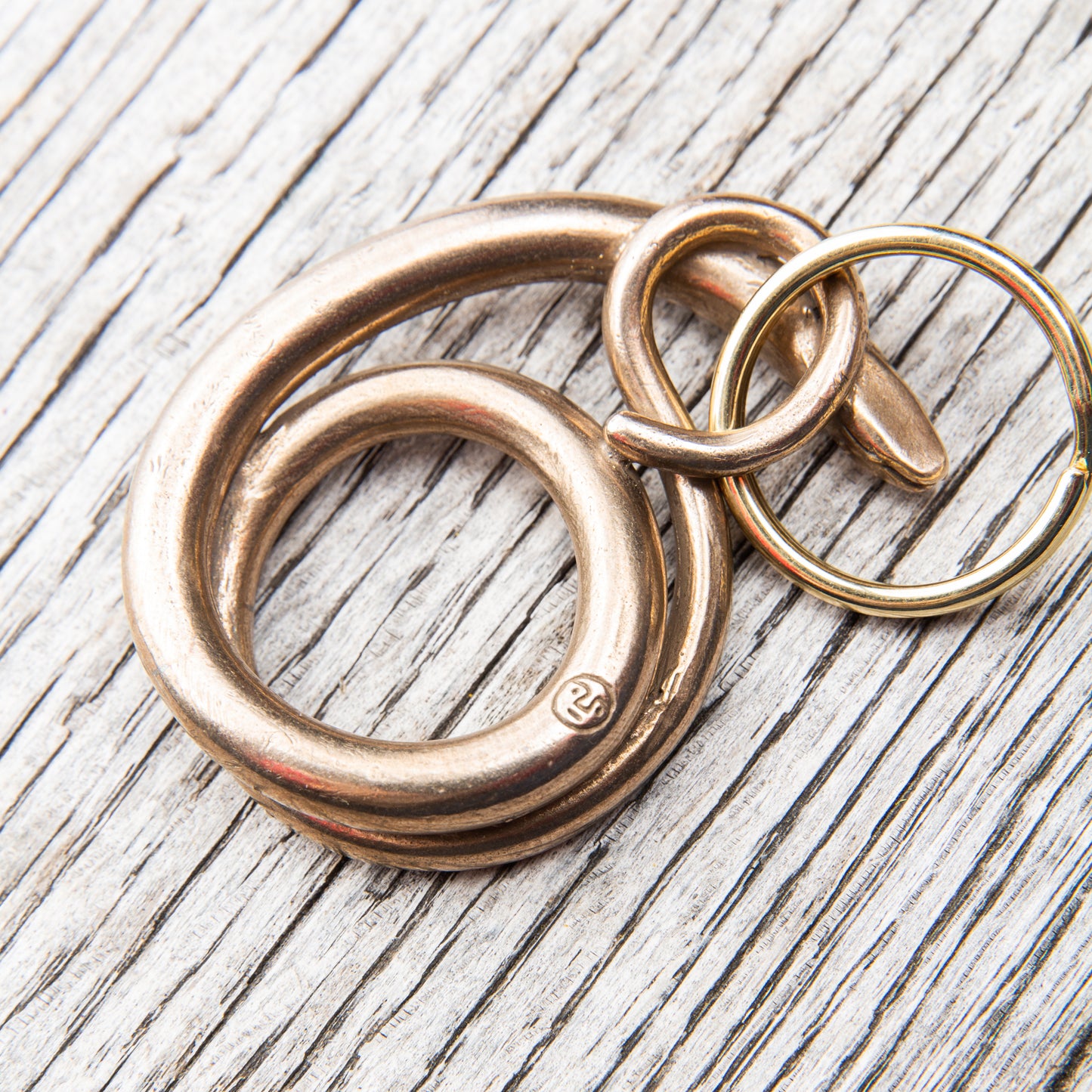 Tender Lost Wax Cast Bronze Slow Worm Keyring