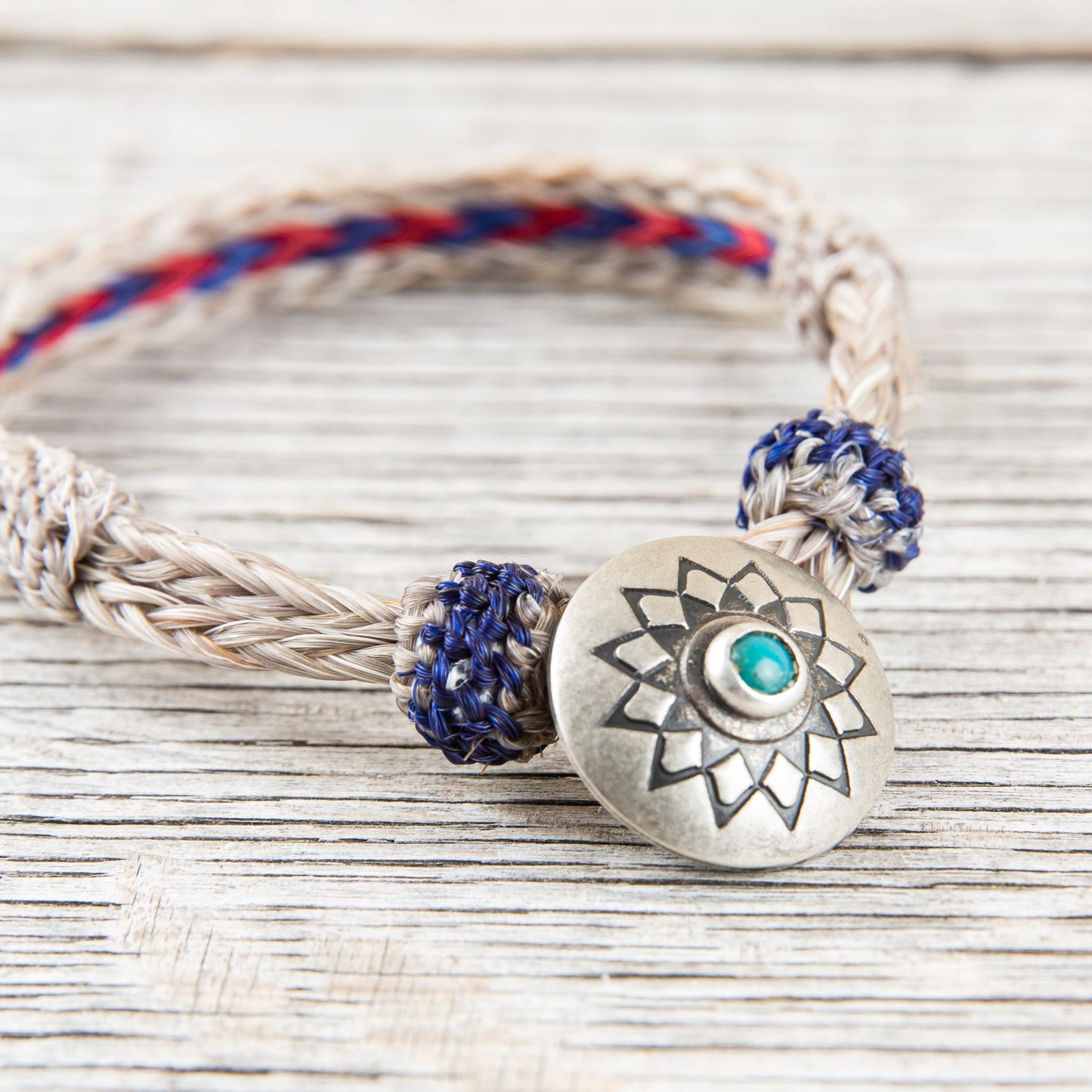 Chamula Turquoise Concho Bracelet #20