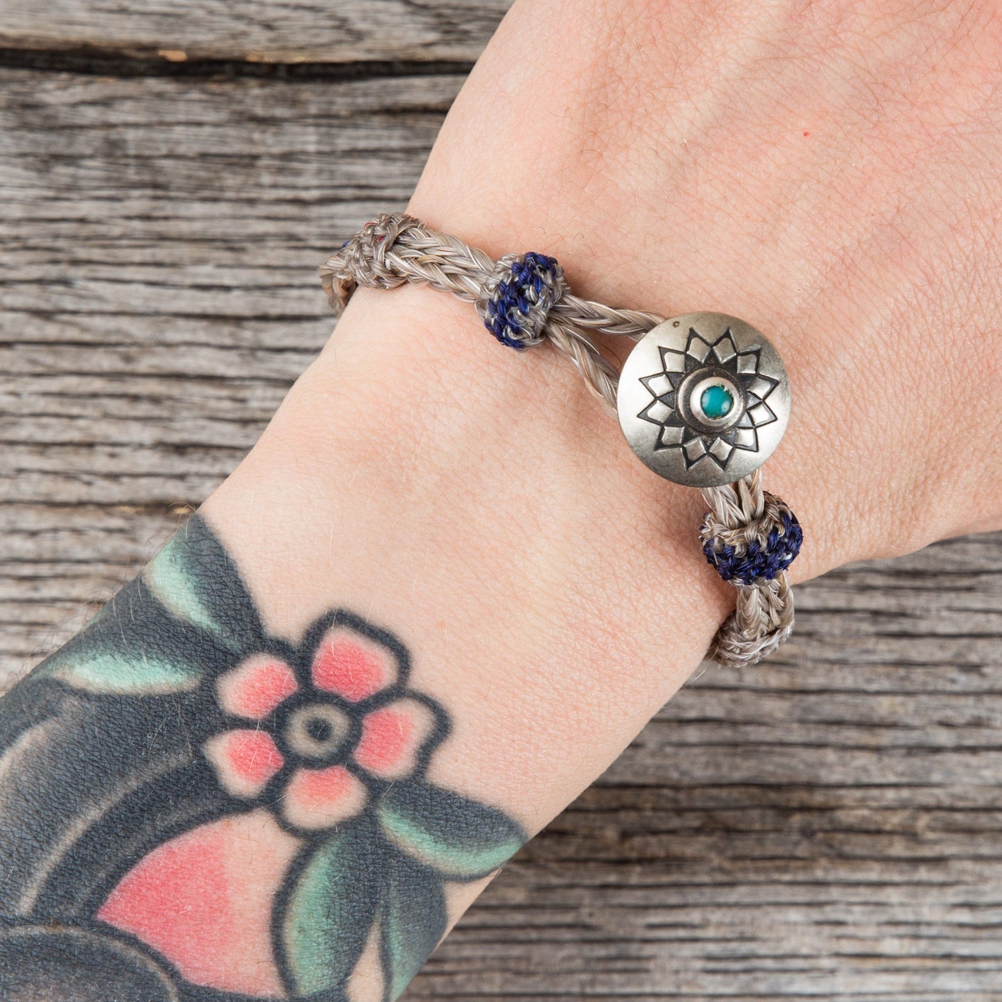 Chamula Turquoise Concho Bracelet #20