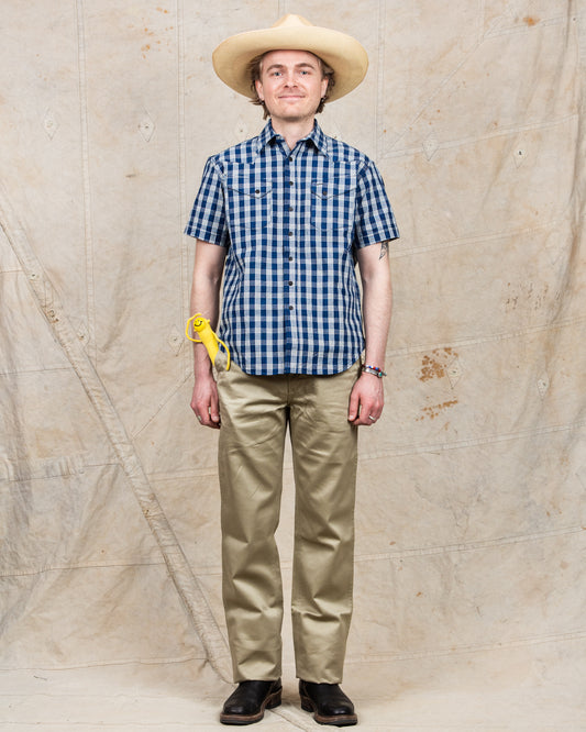 Sugar Cane Co. Union Supply 10.25oz Palaka Western Short Sleeve Shirt