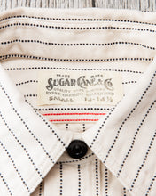 Sugar Cane & Co Fiction Romance 8.5oz. White Wabash Stripe Work Shirt