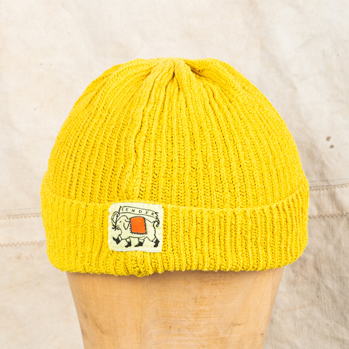 Tender Type 827 Drawn Knitted Hat Turmeric Dyed