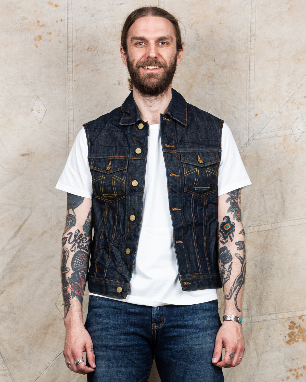 Second Hand Eat Dust 673 Denim Vest Size M