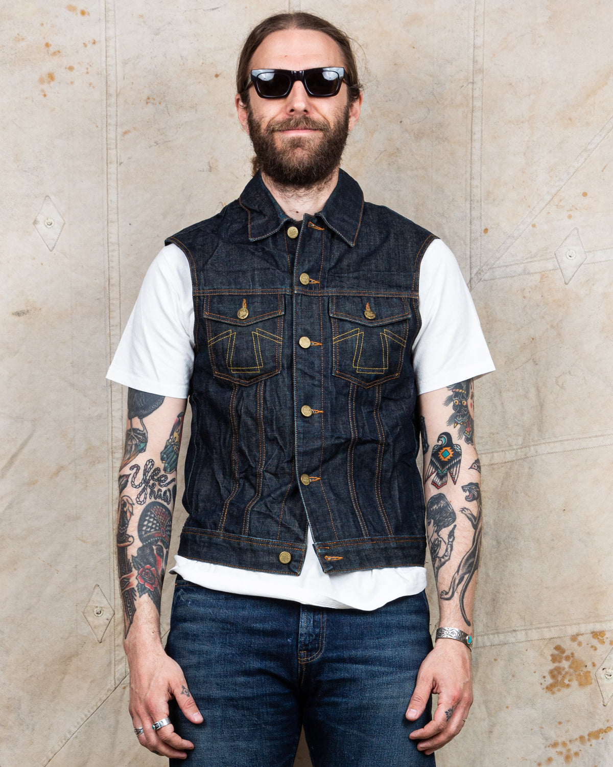 Second Hand Eat Dust 673 Denim Vest Size M