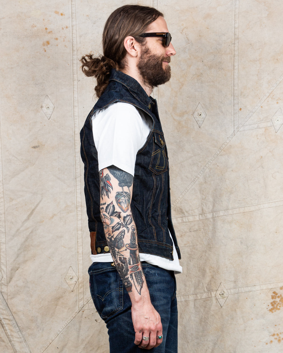 Second Hand Eat Dust 673 Denim Vest Size M